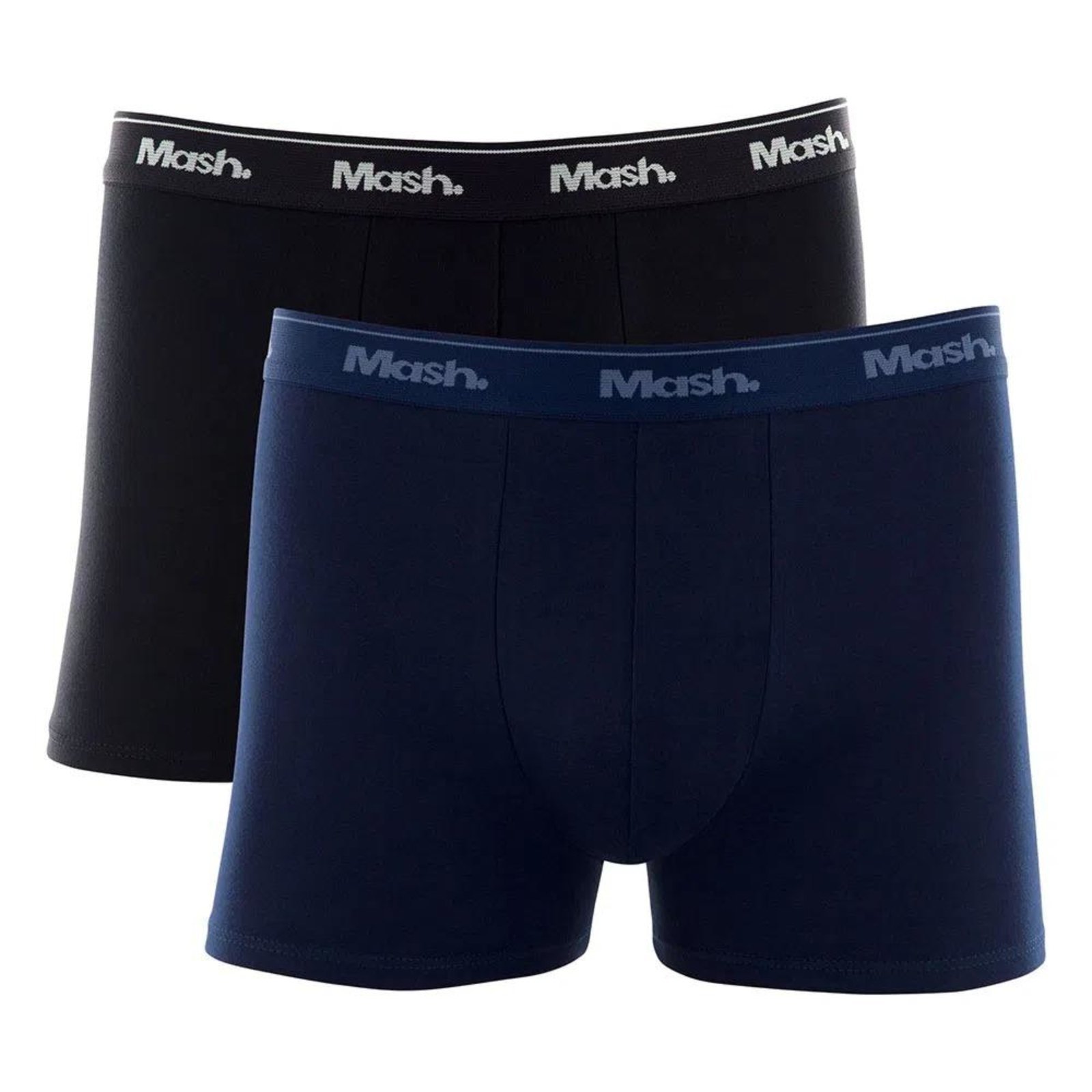 Kit Cueca Boxer Mash 2 Peças Masculina Algodão Elástico Azul marinho P