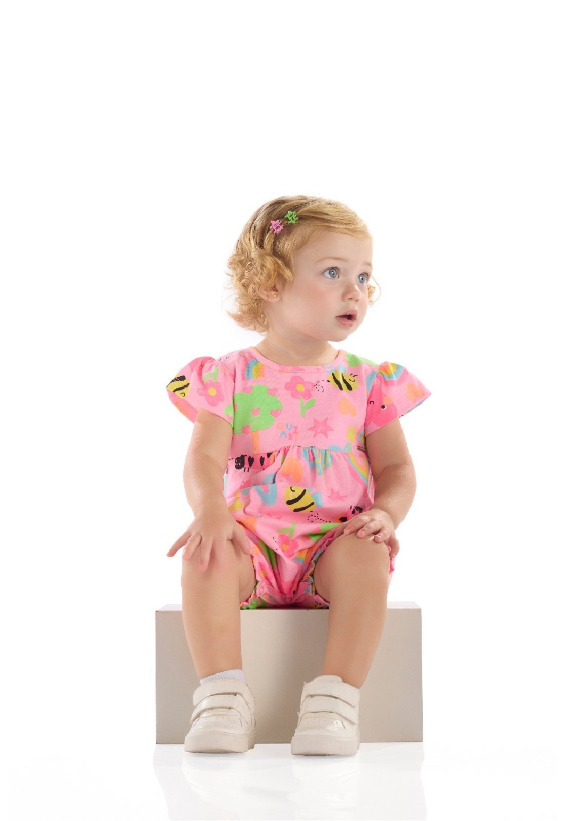 Infantil - Macaquinho para em Cotton Quimby Rosa