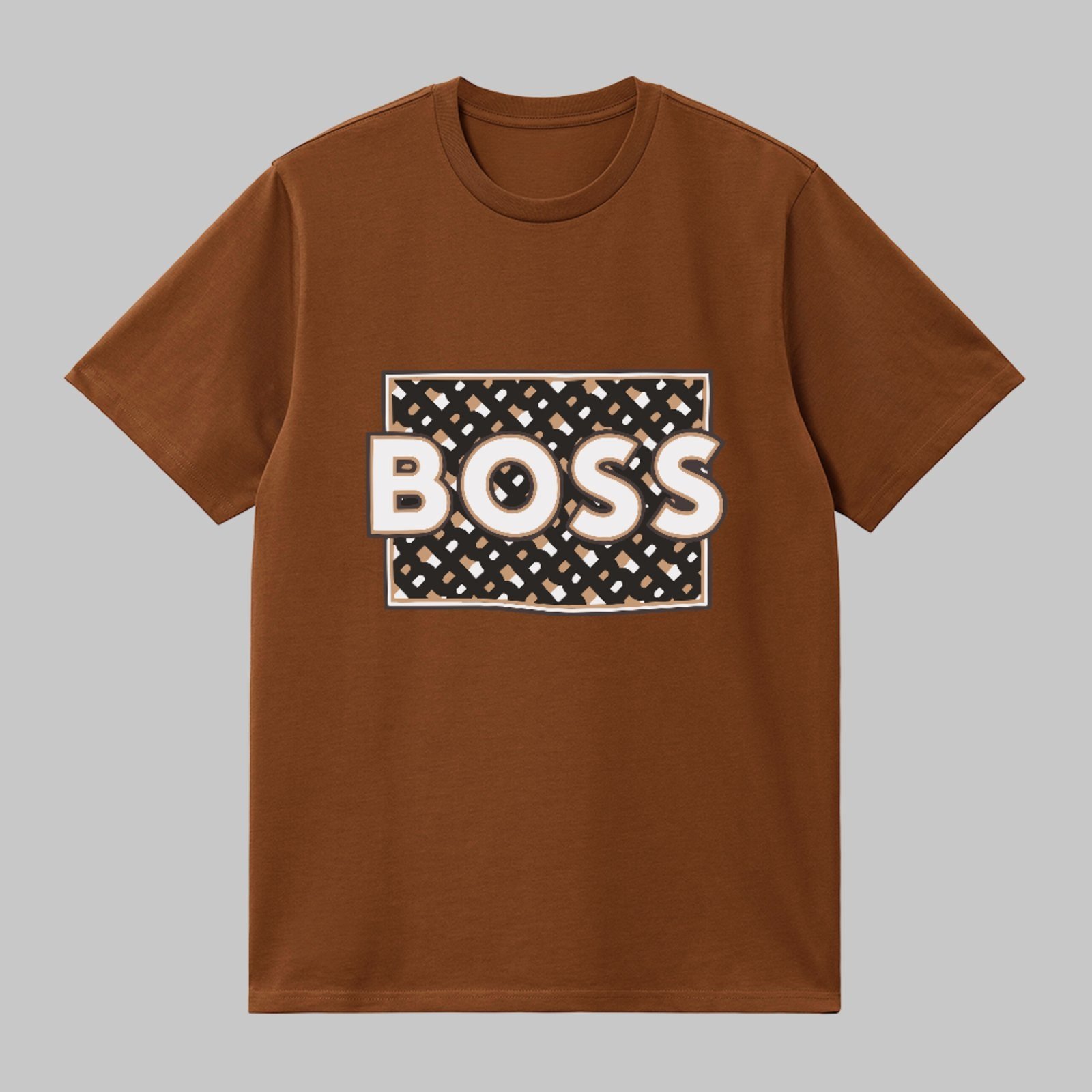 Camiseta Básica Boss Mode Fashion Estilo Urbano Trend Marrom