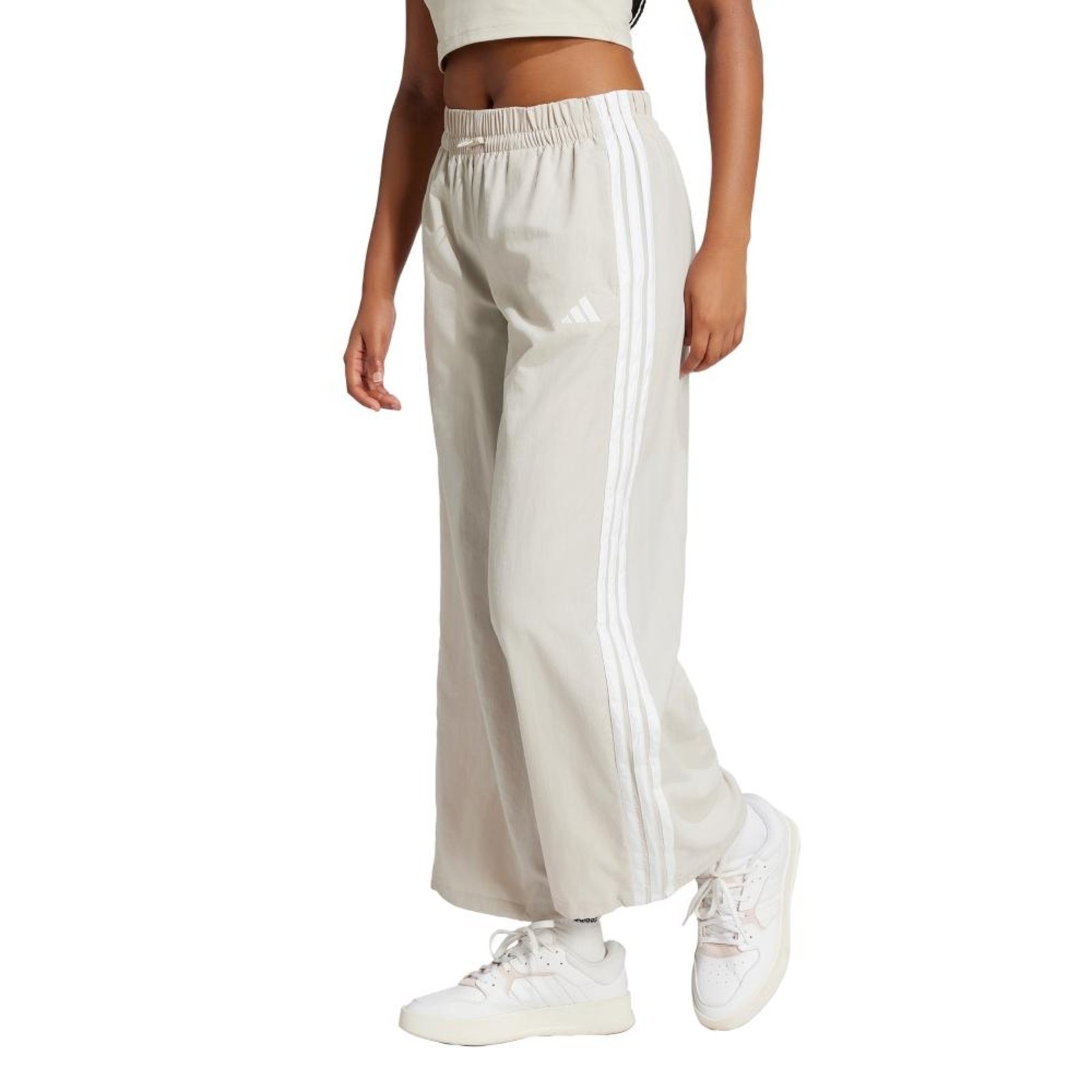 Calça Malha Parachute Essentials Três Listras Lifestyle adidas Sportswear Bege