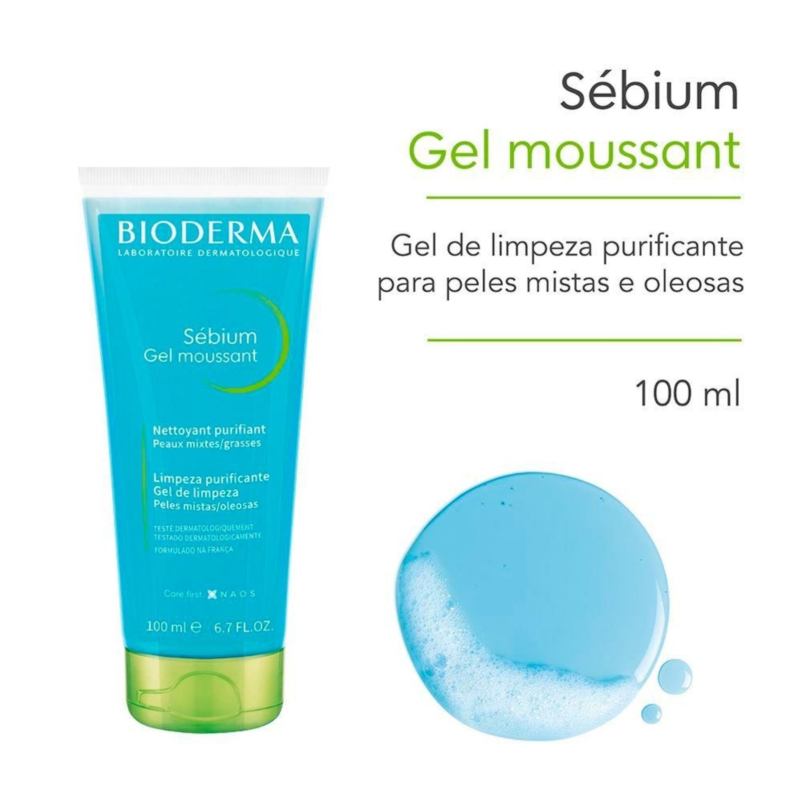 Vista 3 Bioderma Sebium Gel de Limpeza 102g incolor BIODERMA incolor