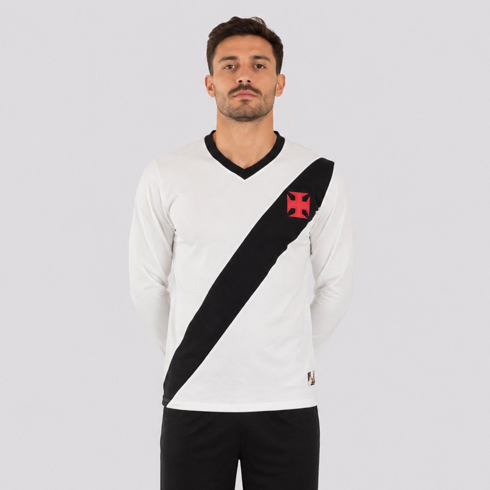 Camisa Manga Longa Vasco Retrô 1948 Branca