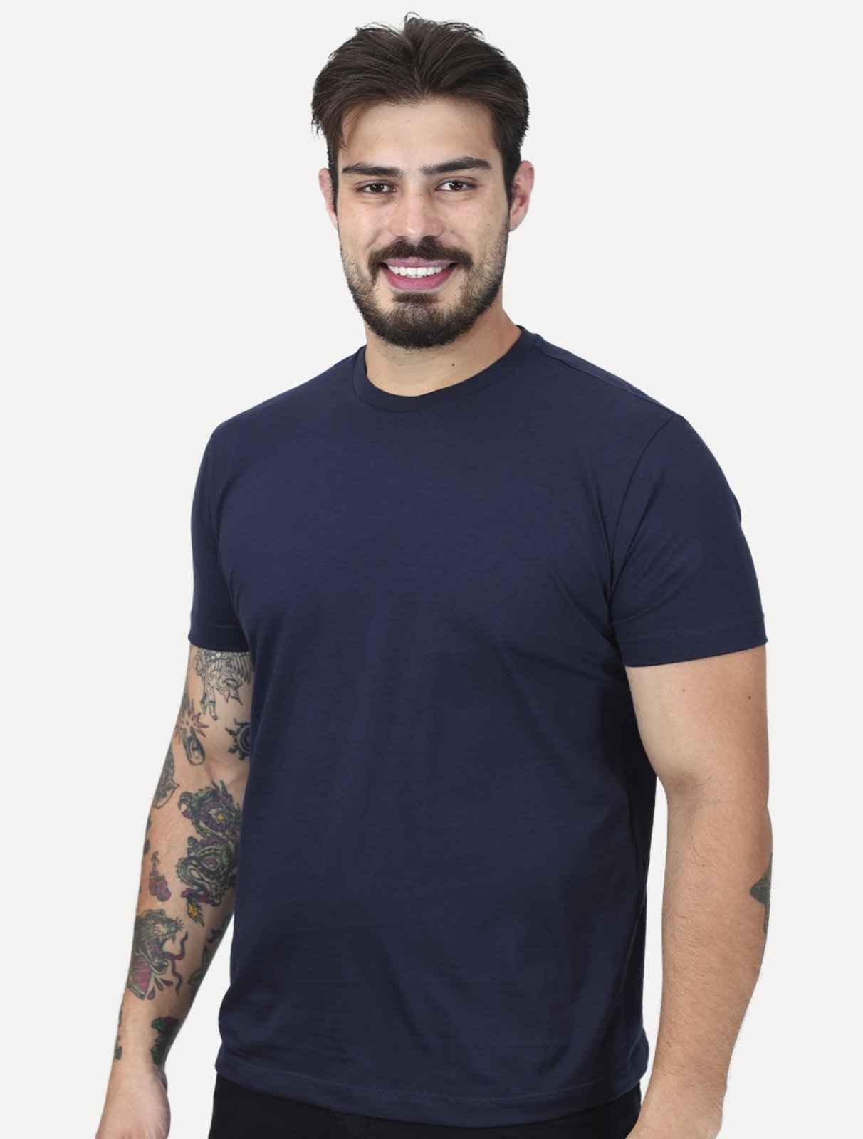 Camiseta King & Joe Masculina Slim Pima Cotton Premium Azul Marinho