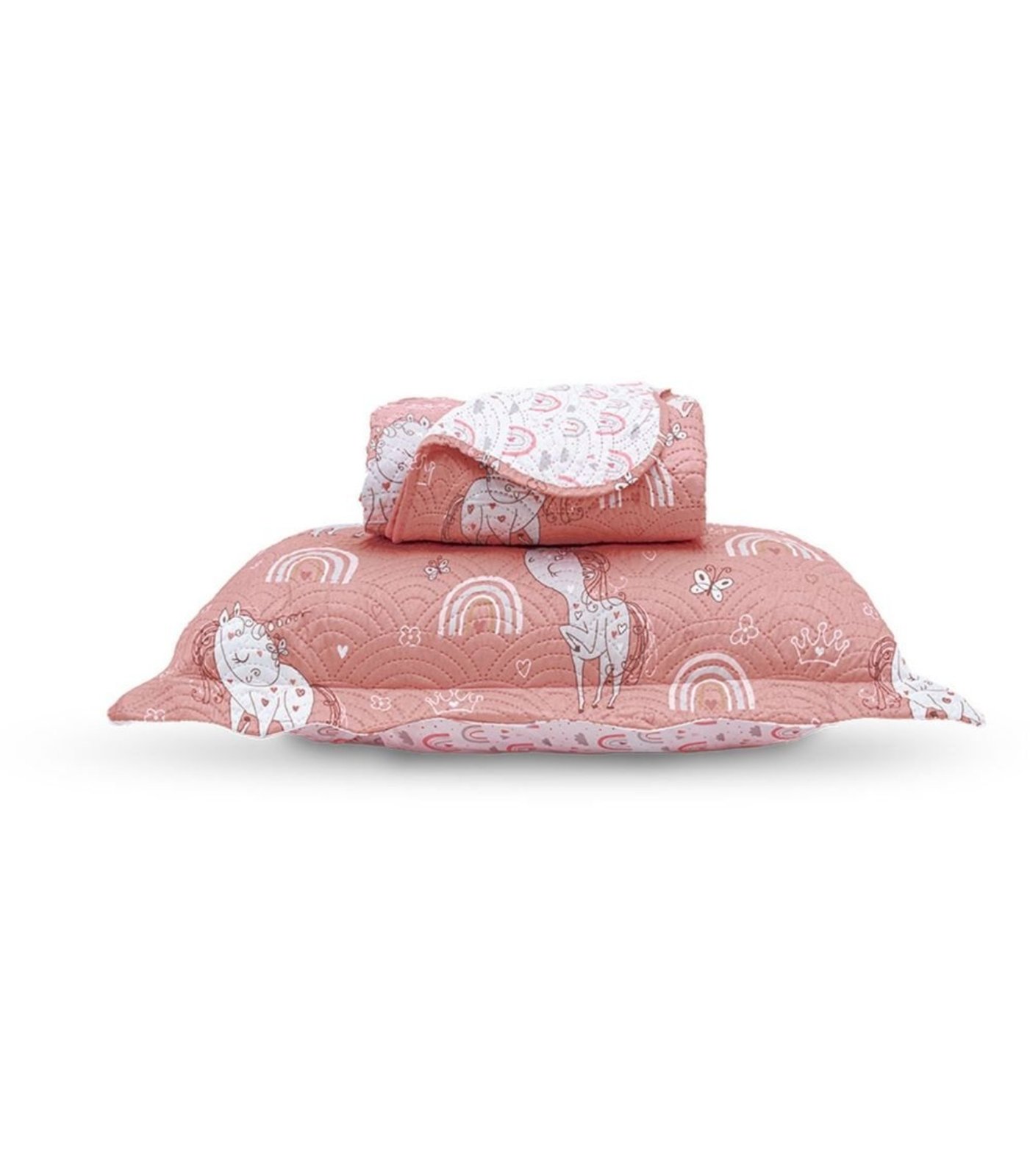 Kit Cobre Leito Casual Solteiro Appel Rosa