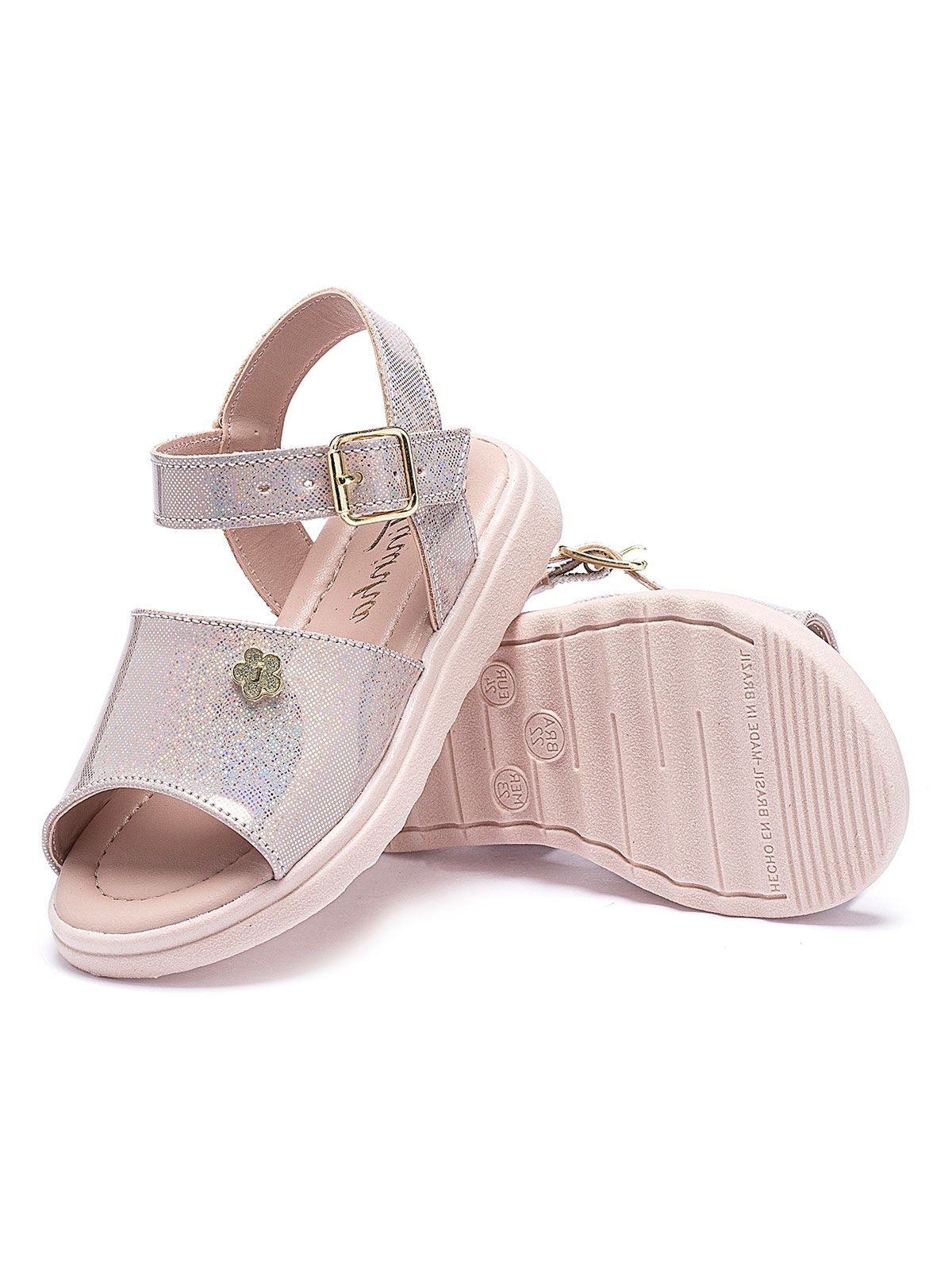 Vista 3 Infantil - Sandália Menina Tininha Casual Avarca Glitter preto Tininha preto