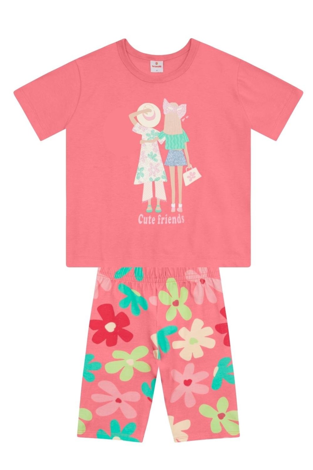 Infantil - Conjunto menina em meia malha Brandili