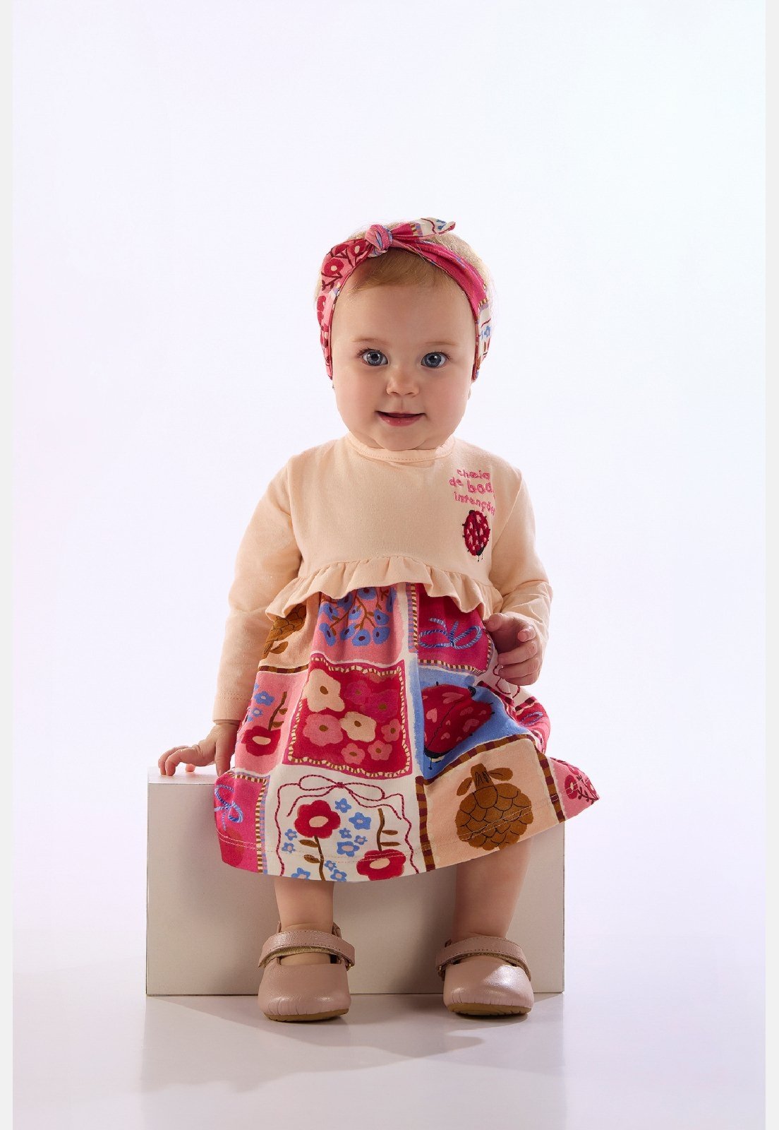 Infantil - Vestido Faixa Dona Joana Três e Já Rosa