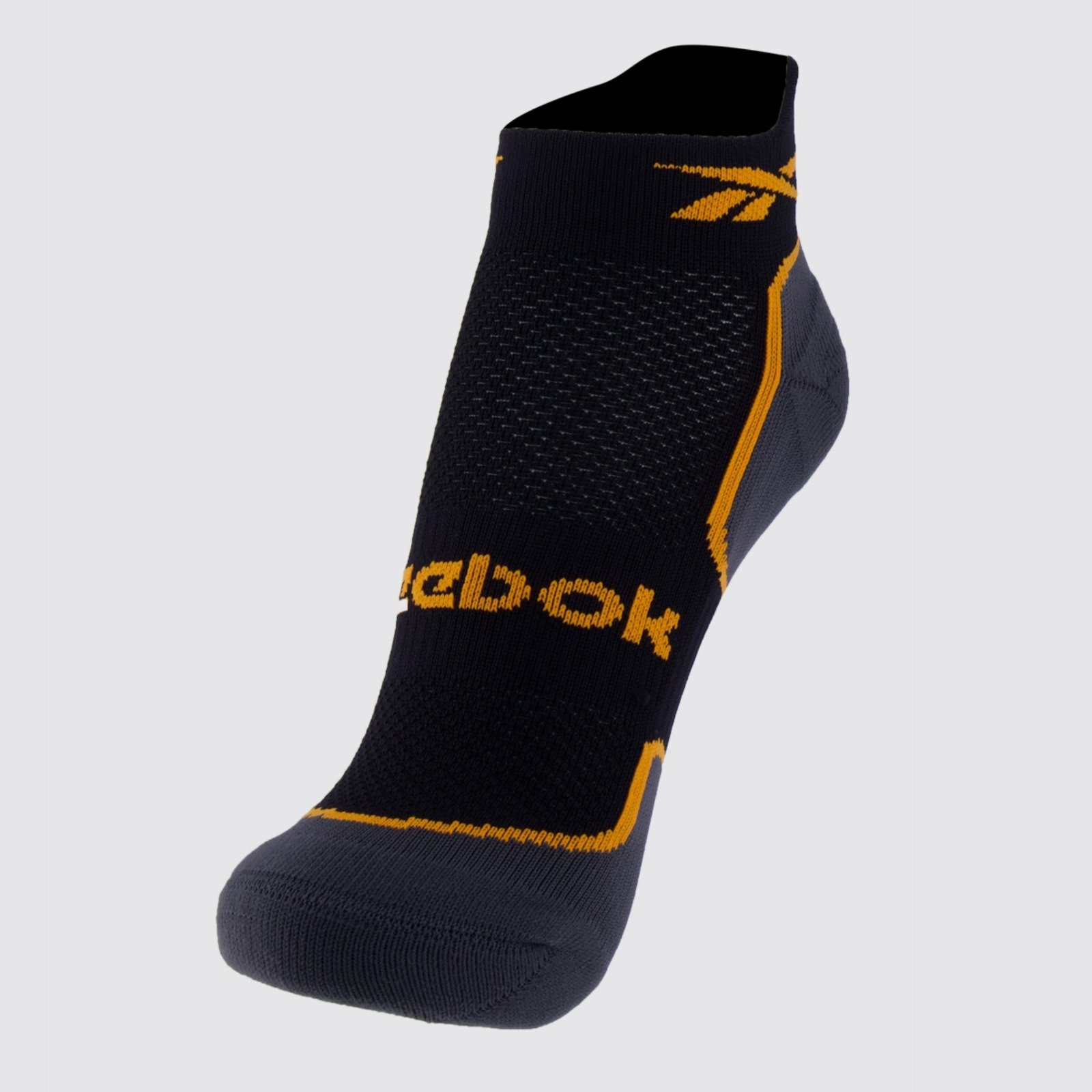 Meia Reebok Performance Cano Invisível Preta e Laranja