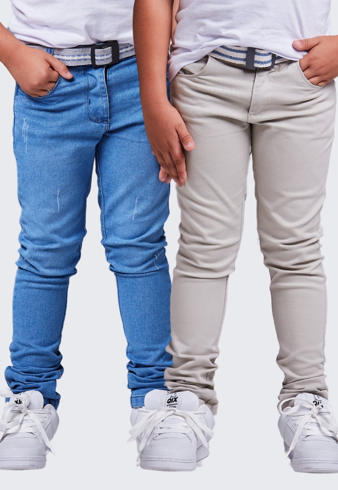 Infantil – Kit 2 Calça Jogger Jeans Daze Modas Jeans Claro e Bege