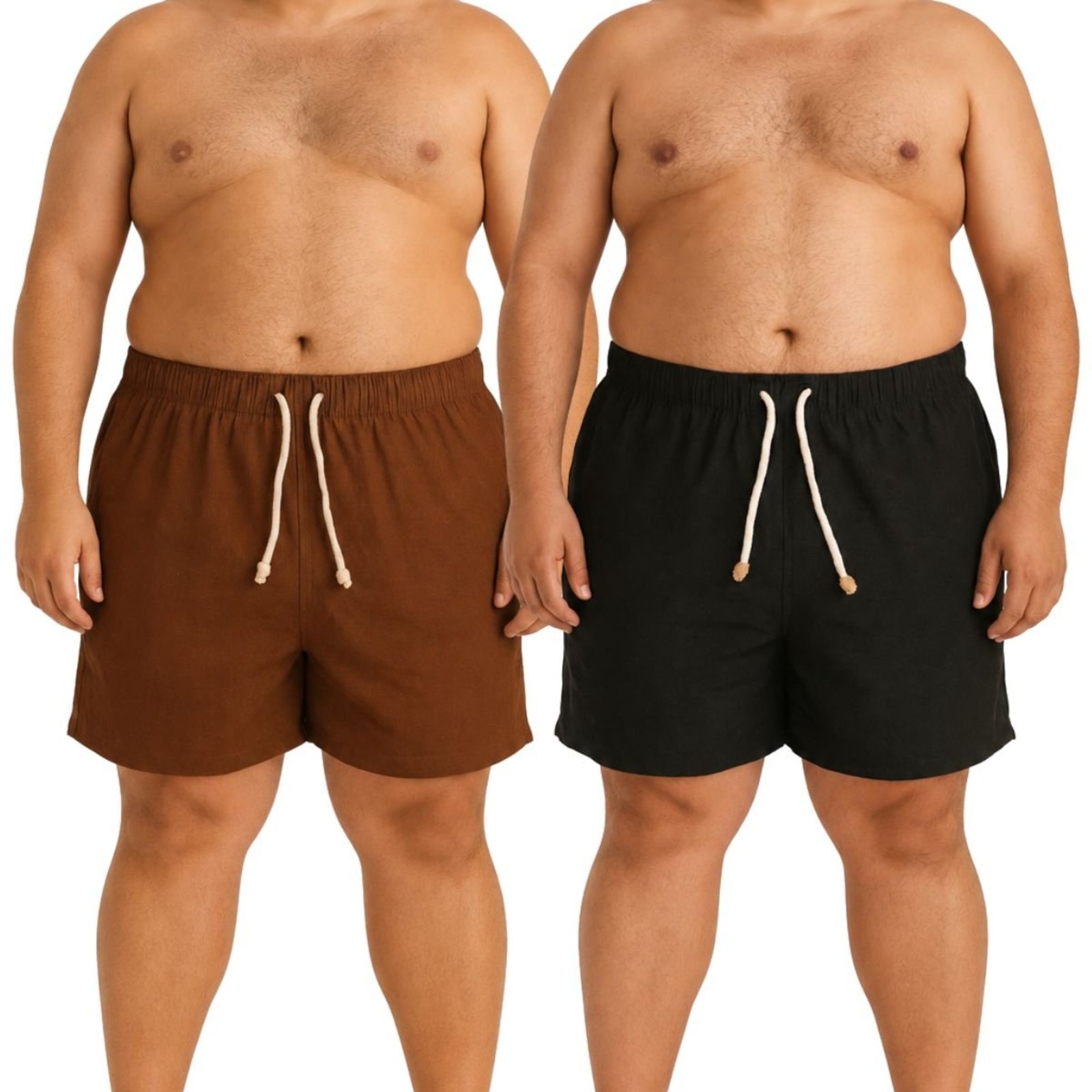 Kit 2 Shorts de Linho Premium Bermuda Masculina Moda Praia Luxo