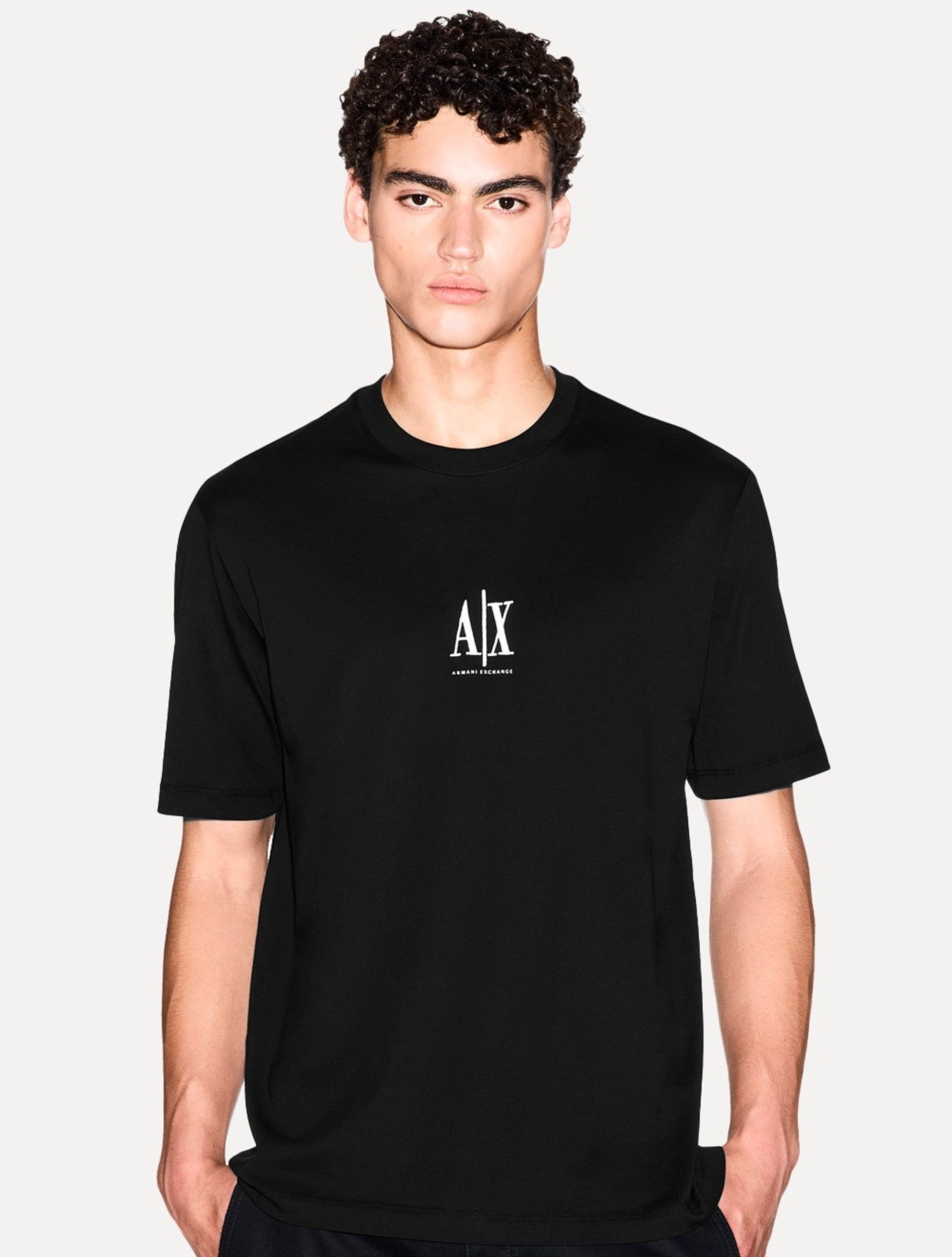 Camiseta Armani Exchange Masculina Regular Fit Small Logo Icon Preta
