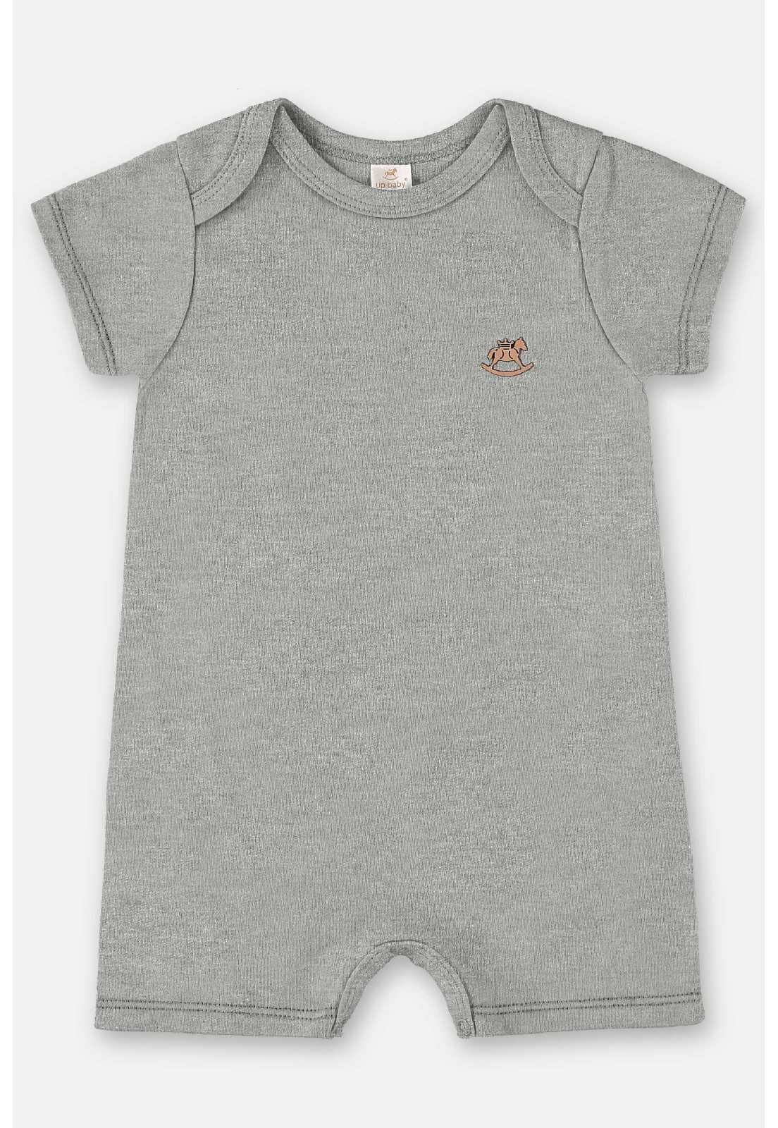 Infantil - Macaquinho Para Unissex Up Baby Cinza