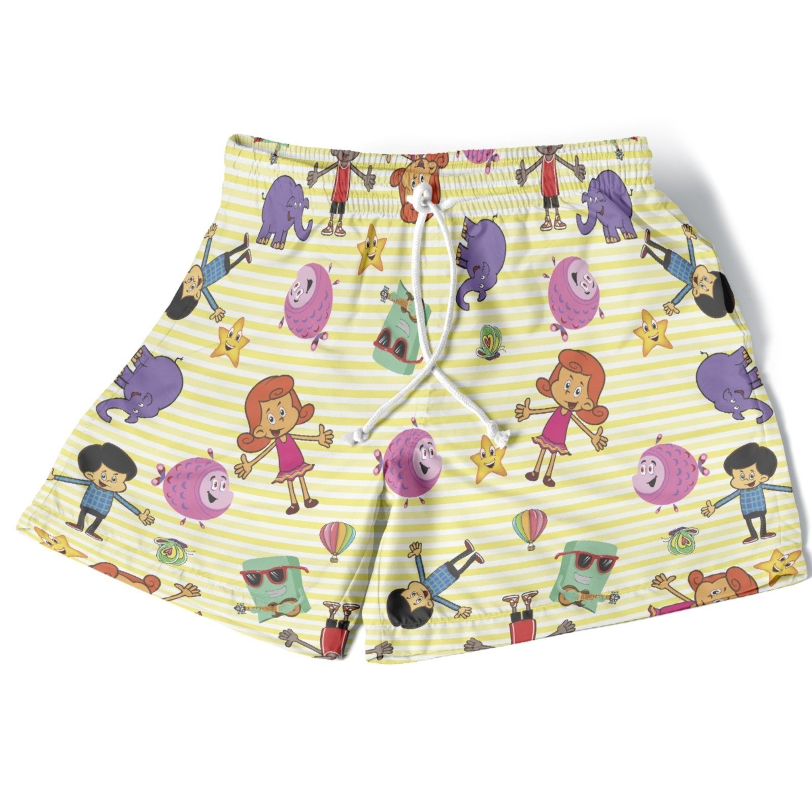 Infantil – Short Menino Menina Conforto Estampado Verão Moda Personagens 3 Palavrinhas Colorido
