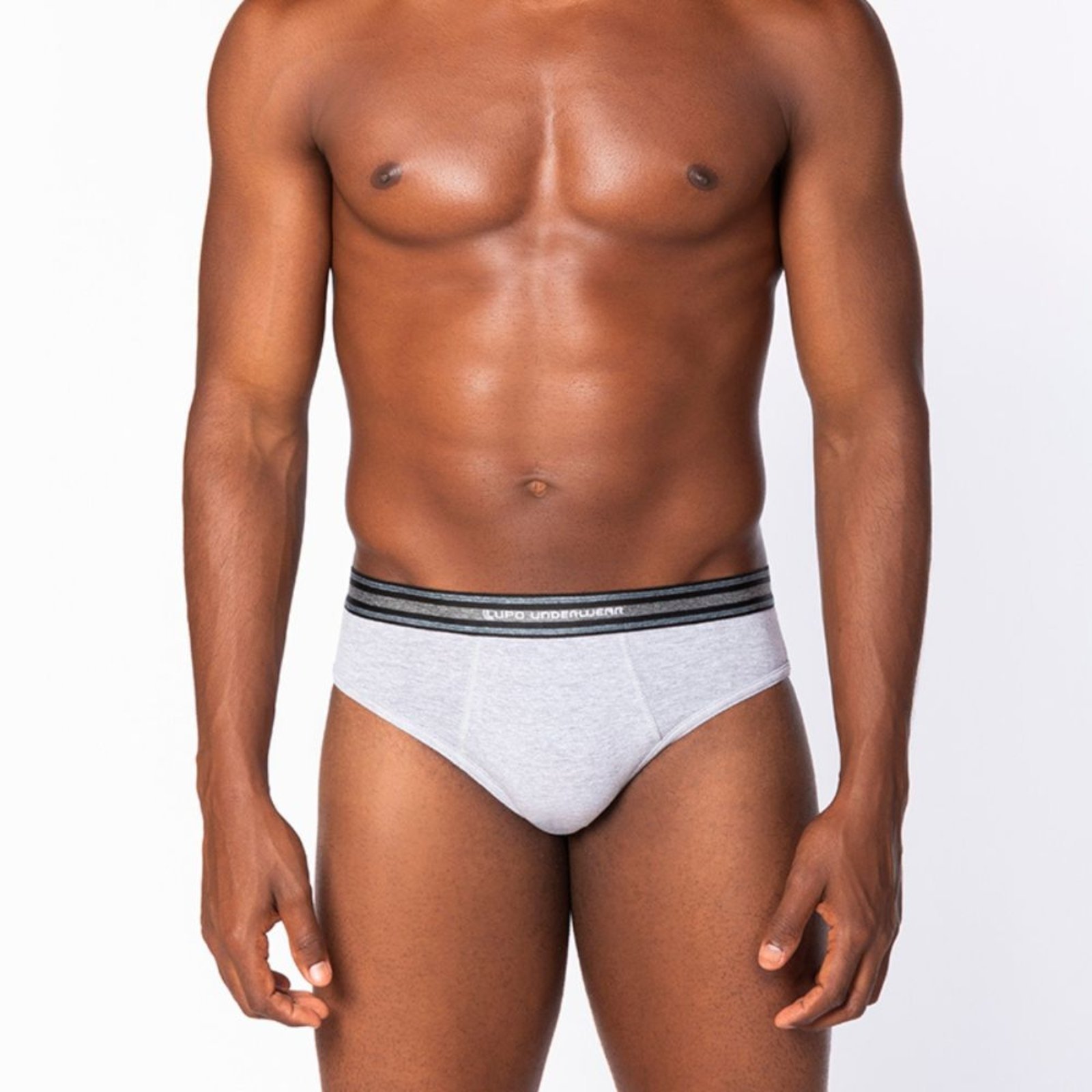 Vista 2 Cueca Lupo Slip Algodão com Elastano cinza Lupo cinza