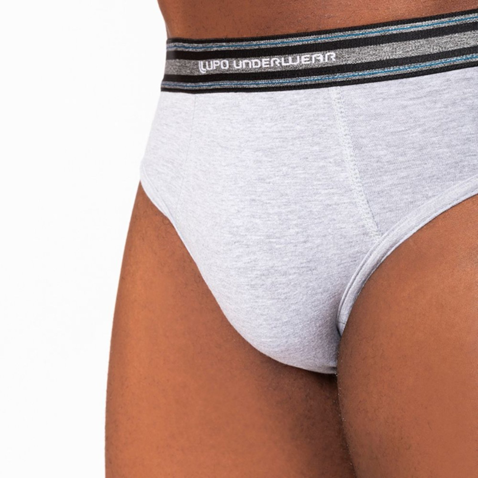 Vista 3 Cueca Lupo Slip Algodão com Elastano cinza Lupo cinza