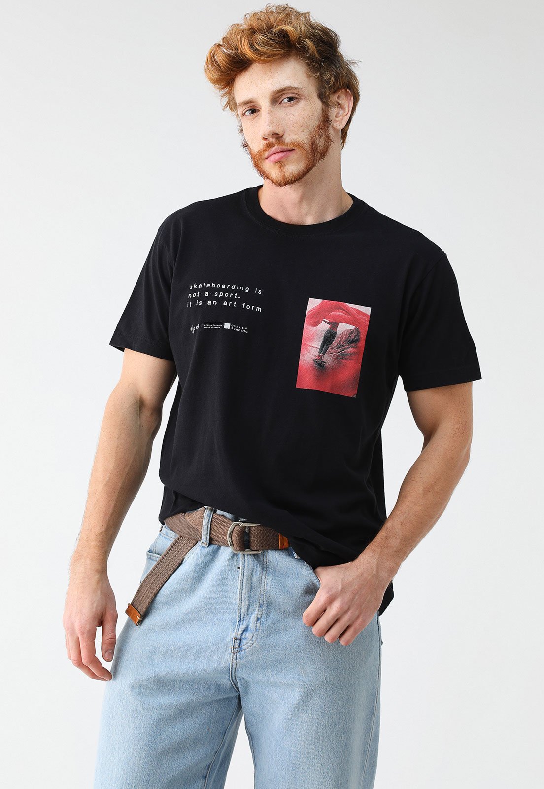 Camiseta Osklen Reta Floral Preta