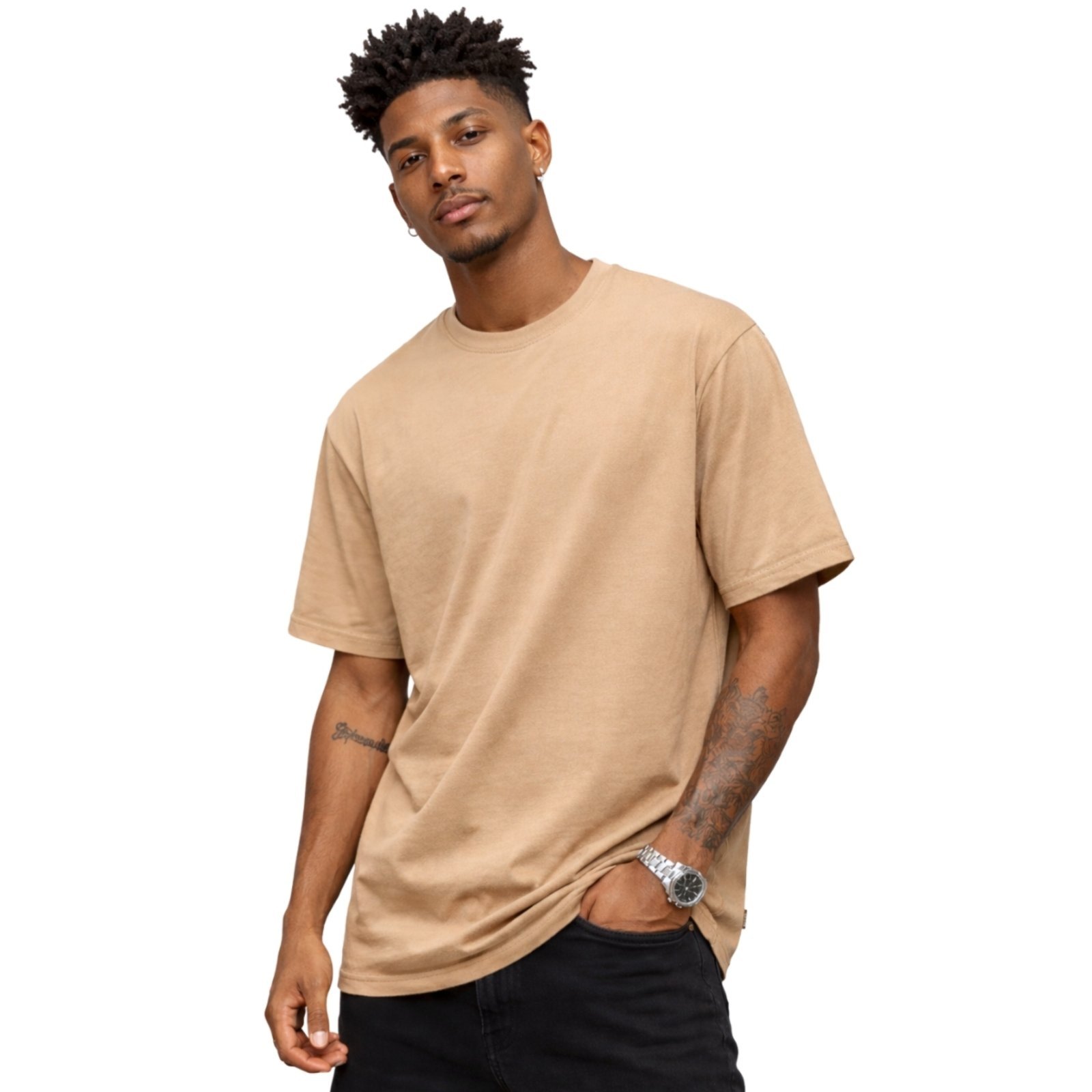 Camiseta Basica Lisa Algodão Gola Redonda Masculina