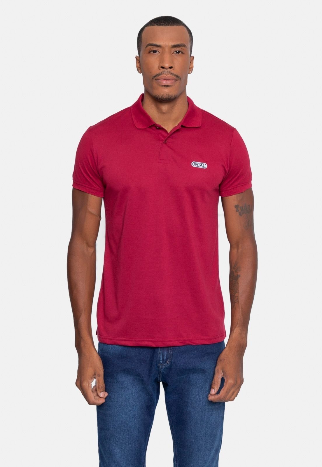 Camisa Polo Fatal Piquet Vinho