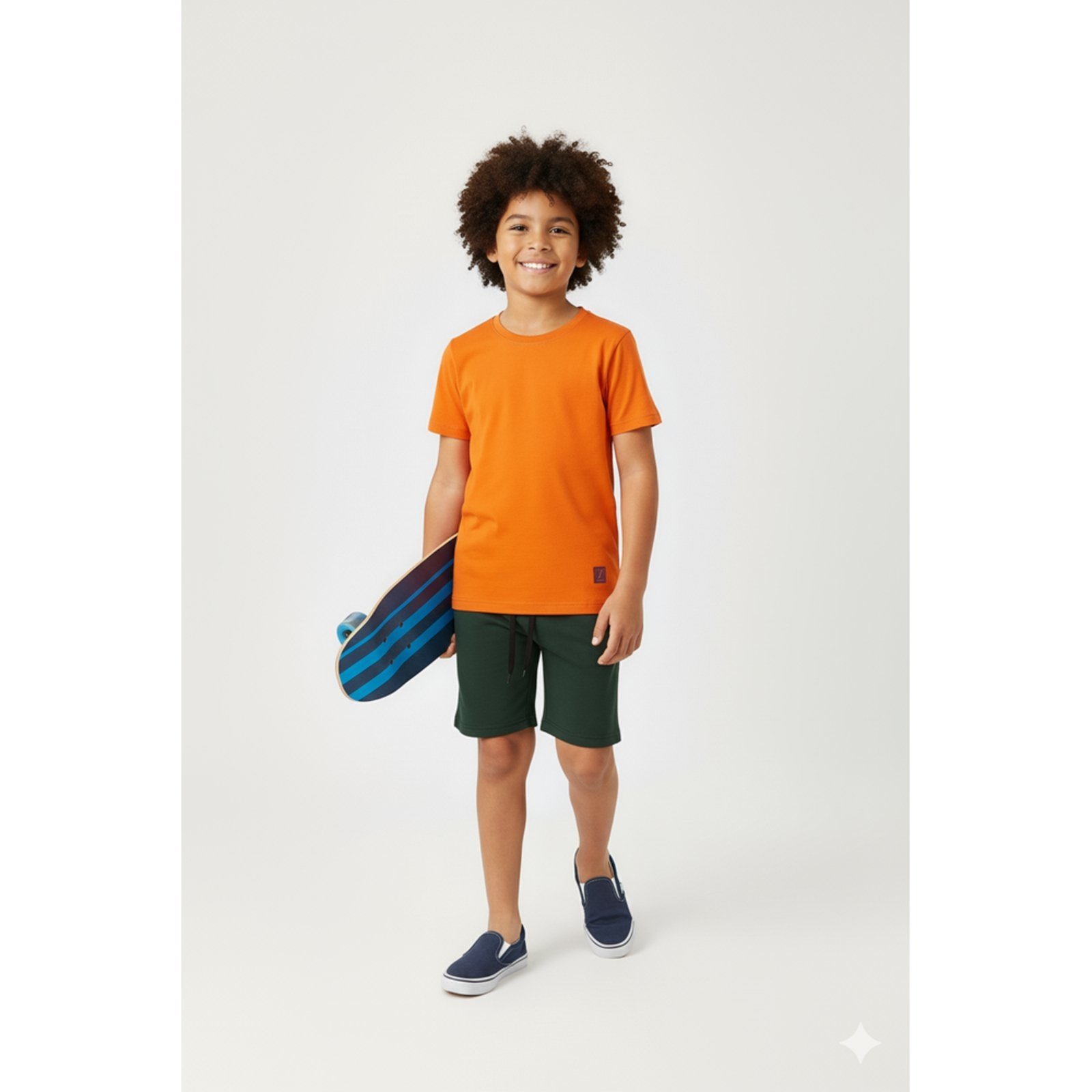Vista 2 Infantil - Conjunto Menino Verão Minimalista Kangulu ROSA AZUL KIDS caramelo ROSA AZUL KIDS caramelo