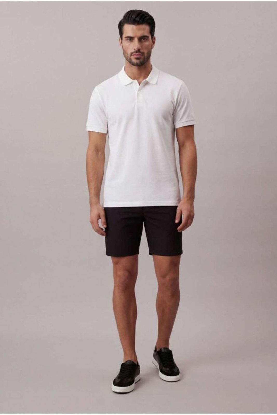 Polo Manga Curta Calvin Klein Masculino Slim Piquet Pima - Branco Calvin Klein Jeans