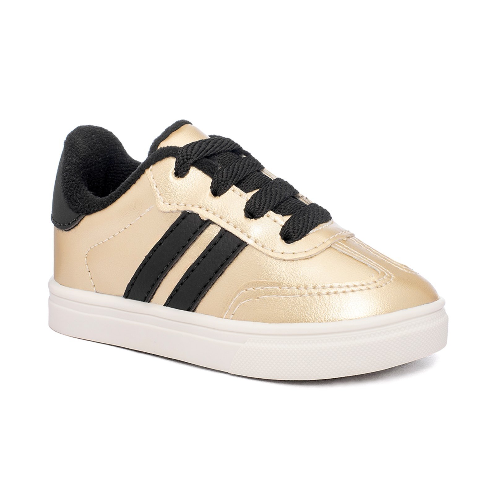 Vista 3 Infantil - Tenis Feminino Para Meninas Elegantes e Sofisticadas Funfy 340 dourado Funfy dourado