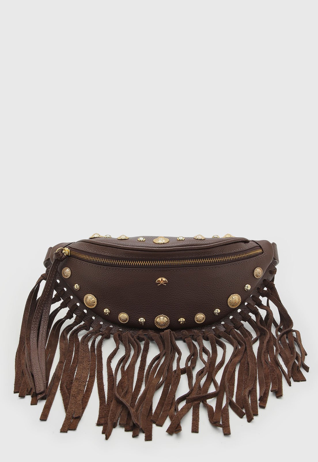 Vista 2 Bolsa Feminina Luiza Barcelos Franjas caramelo caramelo