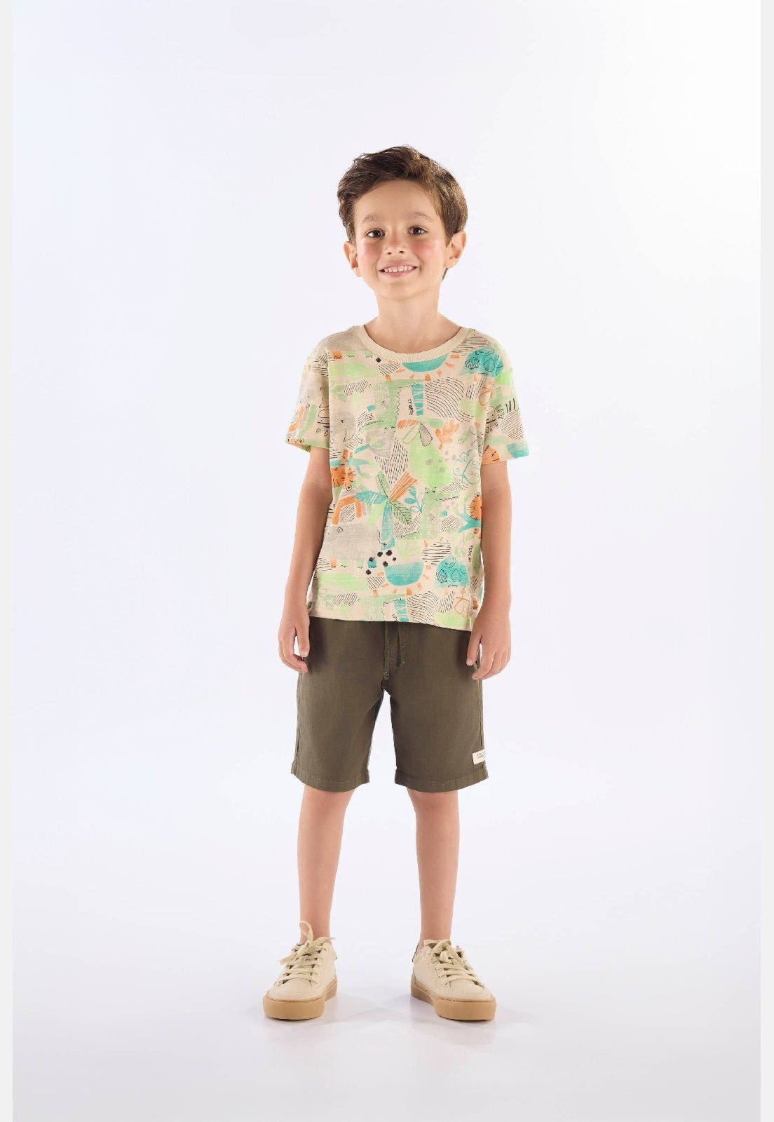 Infantil - Camiseta em Algodão Flamê Up Baby Bege