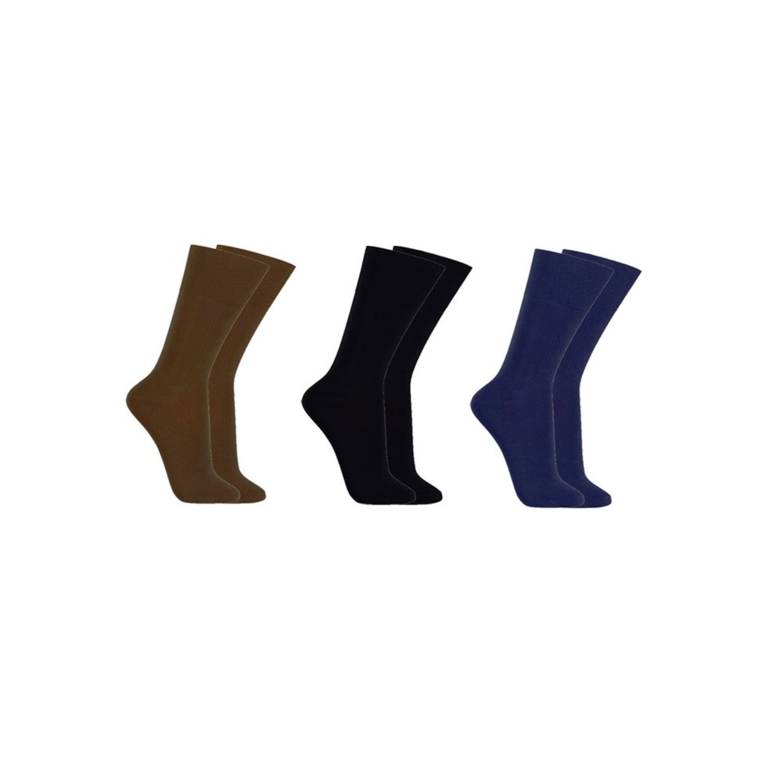 Kit Com 3 Pares de Meias Sociais Microfibra – Sortido Colorido