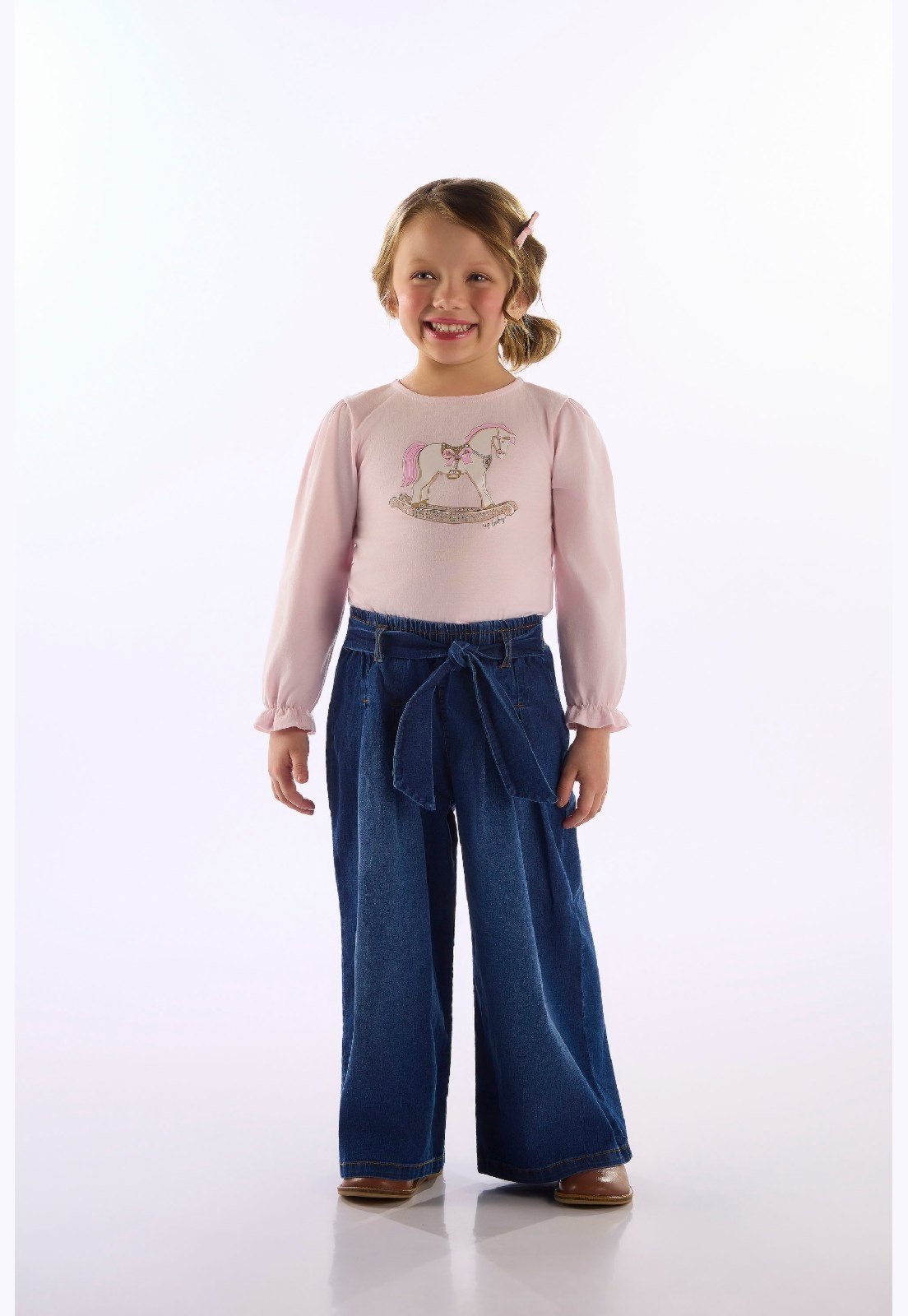 Infantil - Blusa Menina Em Meia Malha Up Baby Rosa