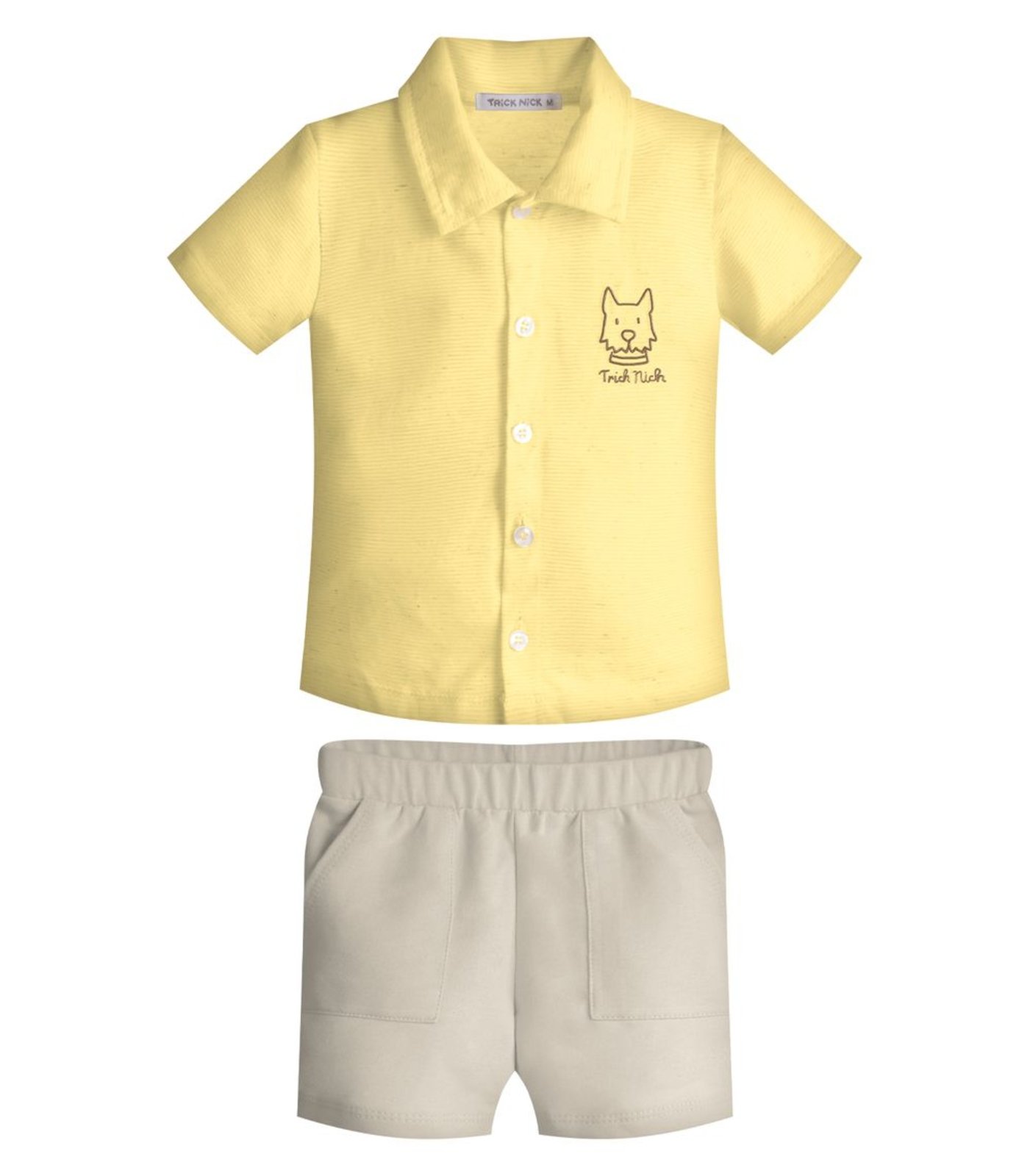 Infantil - Conjunto Camisa Com Bermuda Trick Nick Amarelo