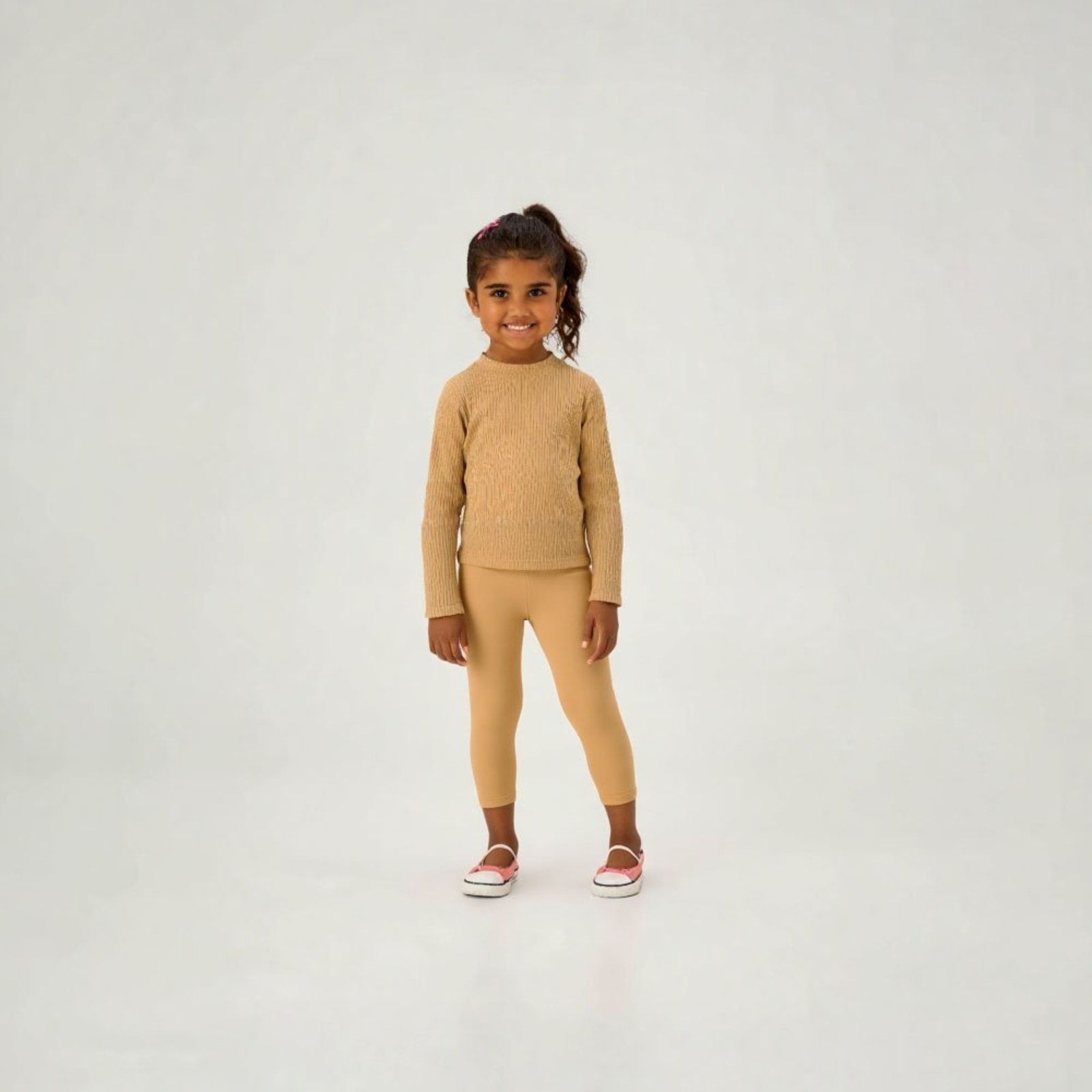 Infantil - Legging Bege Primeiros Passos Pulla Bulla Menina - 55216-1254