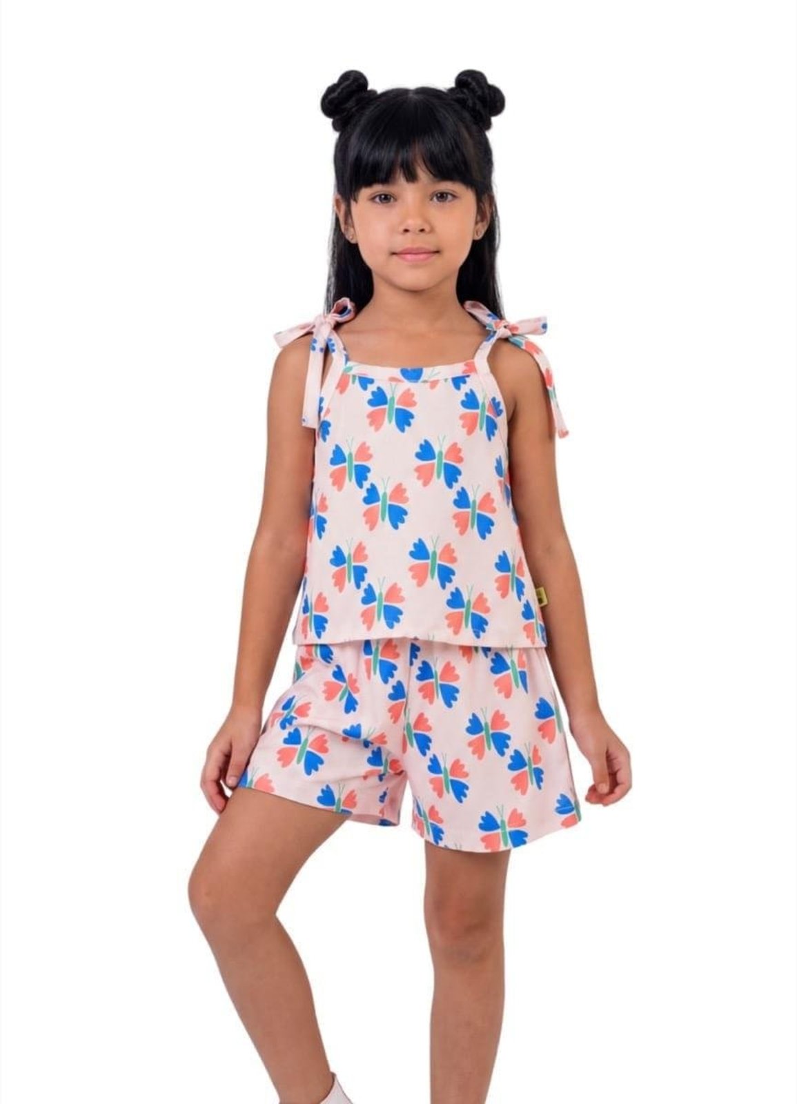 Infantil - Conjunto Menina Voar Colorido Alphabeto Nude Bege