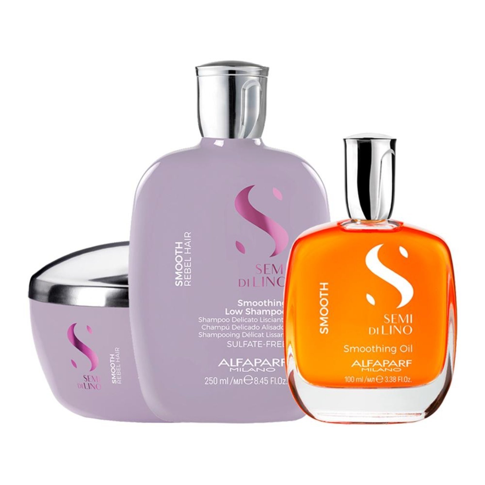 Alfaparf Semi Di Lino Smooth Shampoo, Máscara e Óleo