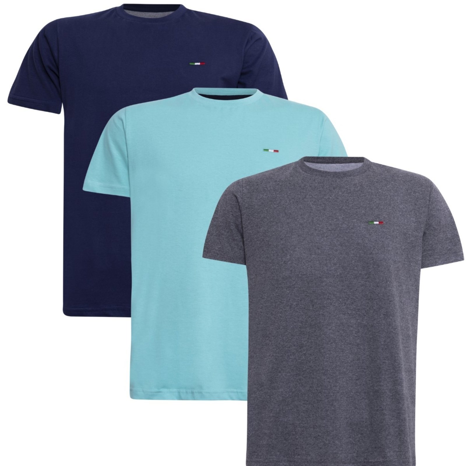 Kit 3 Peças Camisetas Básicas Masculina FMF em Algodão Premium no Estilo Tommy Bordado Itália