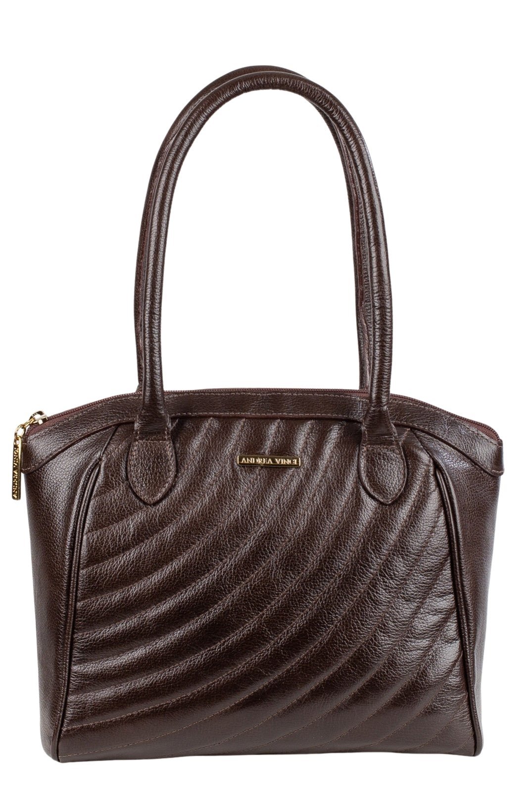 Bolsa de couro matelassê Rebeca - Café