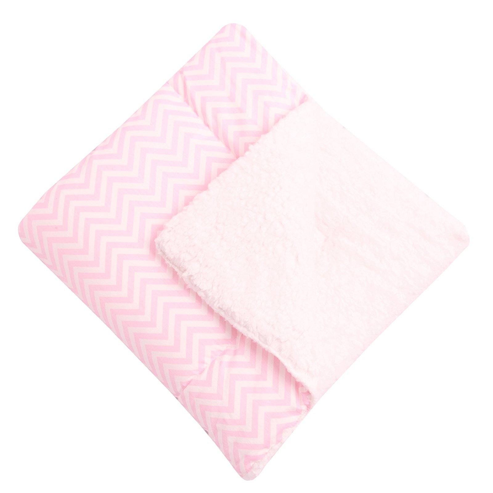 Cobertor Manta De Sherpa Para Sônia Enxovais Menina Chevron Rosa