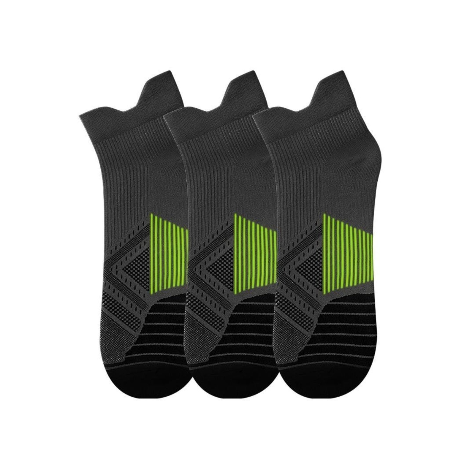 Kit 3 Pares de Meias QLC Sports Cano Curto Esportiva Cinza