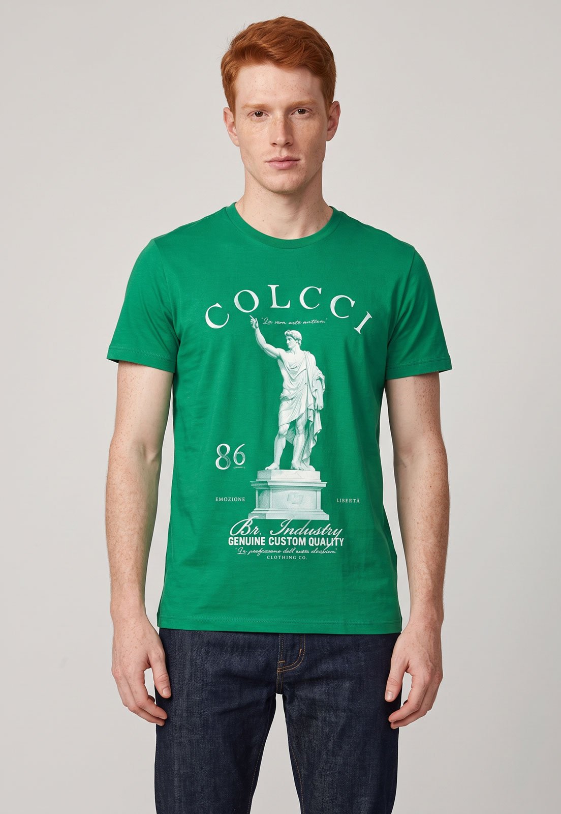 Camiseta Masculina Colcci Estampa Frontal Verde