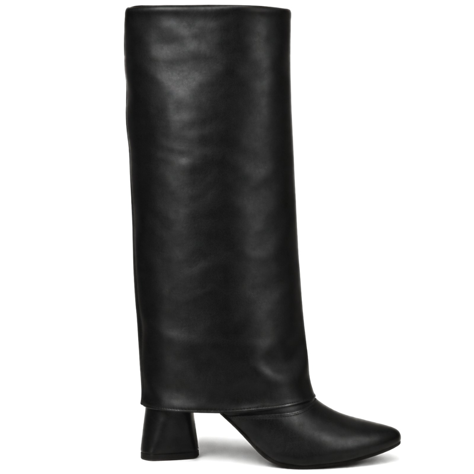 Bota Capa Em Napa Salto Geométrico 23017 Napa Preta Preto