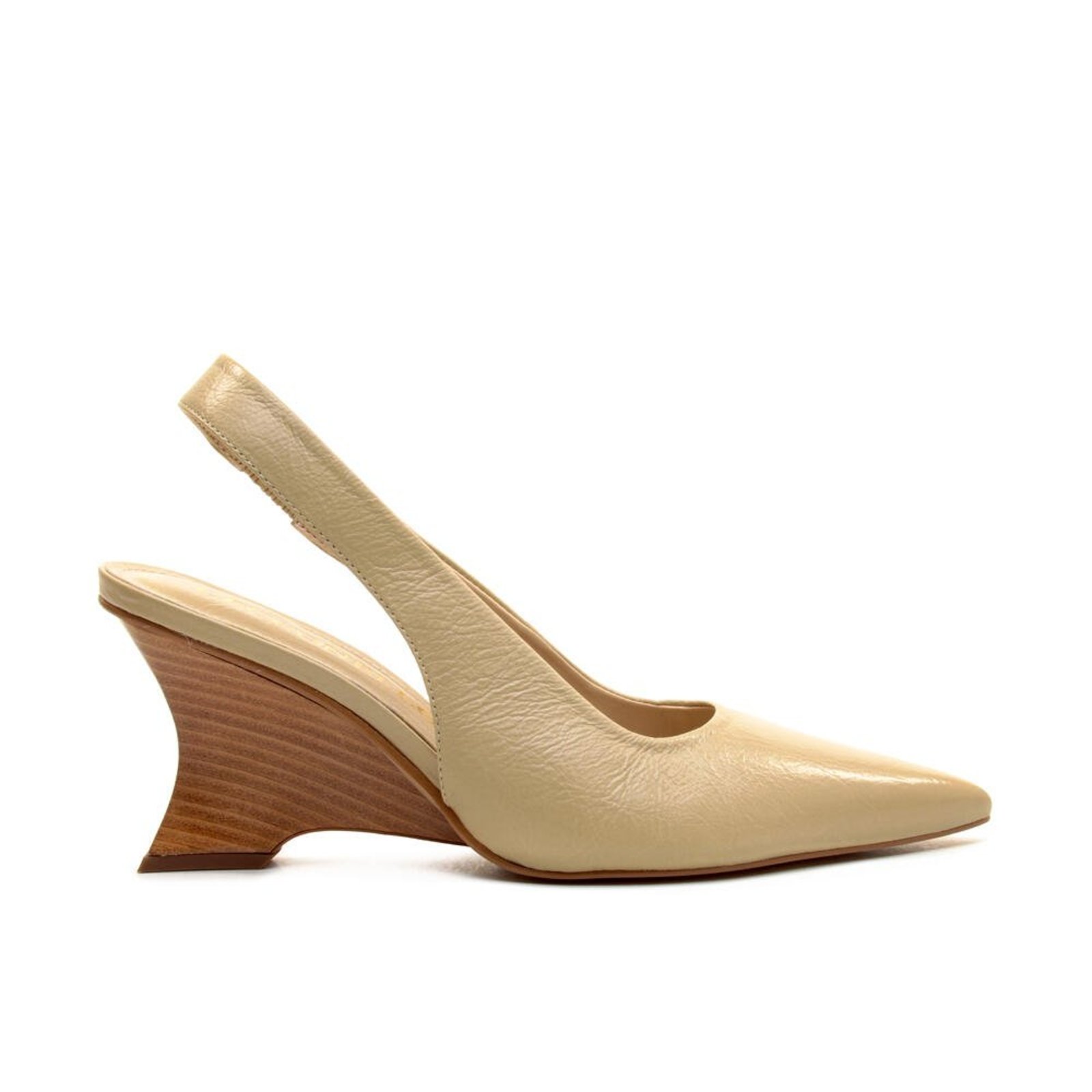 Slingback Couro Creme Salto Médio Cecconello 2880003-12