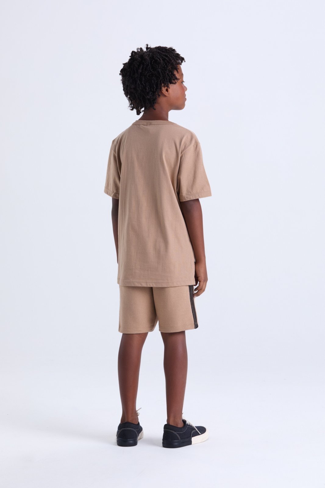 Vista 3 Infantil - Conjunto Masculino de Verão com Tela VIDA COSTEIRA bege VIDA COSTEIRA bege