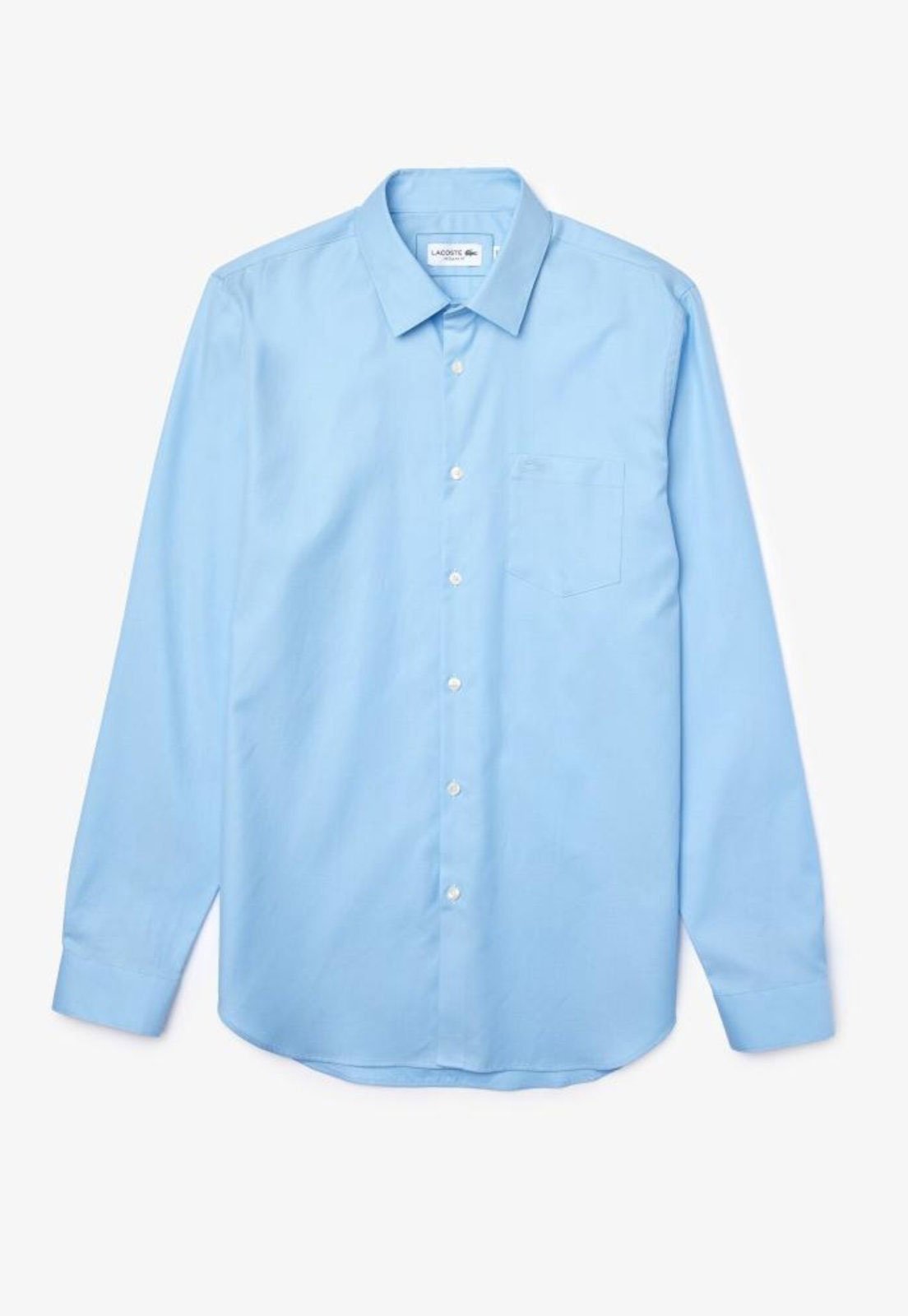 Camisa Lacoste masculina Slim Fit em algodão liso Azul