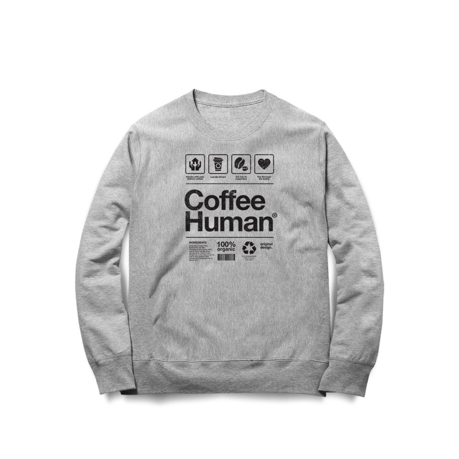Moletom Coffee Human - Mescla Cinza - Casual - Studio Geek