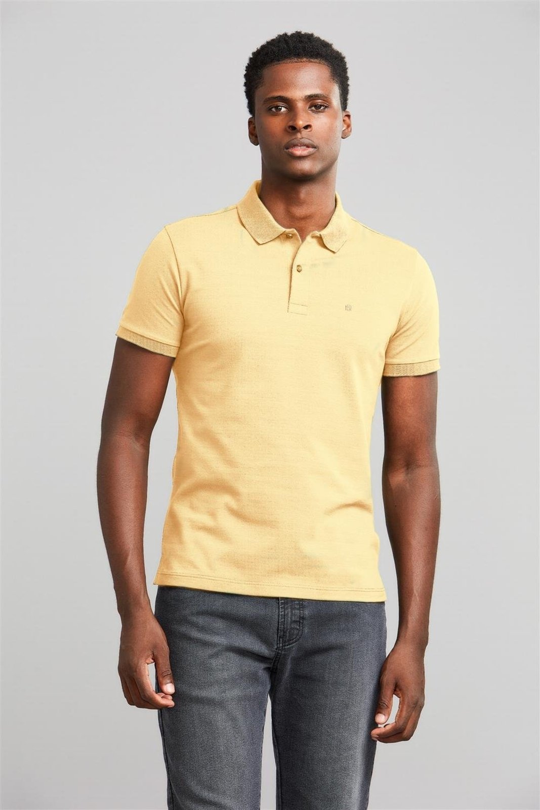 HIGHSTIL Polo Manga Curta Premium Malha Slim Fit - Amarelo