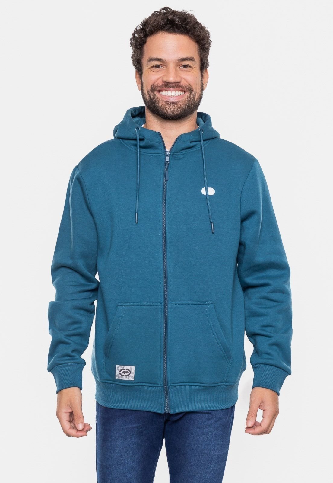 Moletom Ecko Fashion Basic Aberto Azul