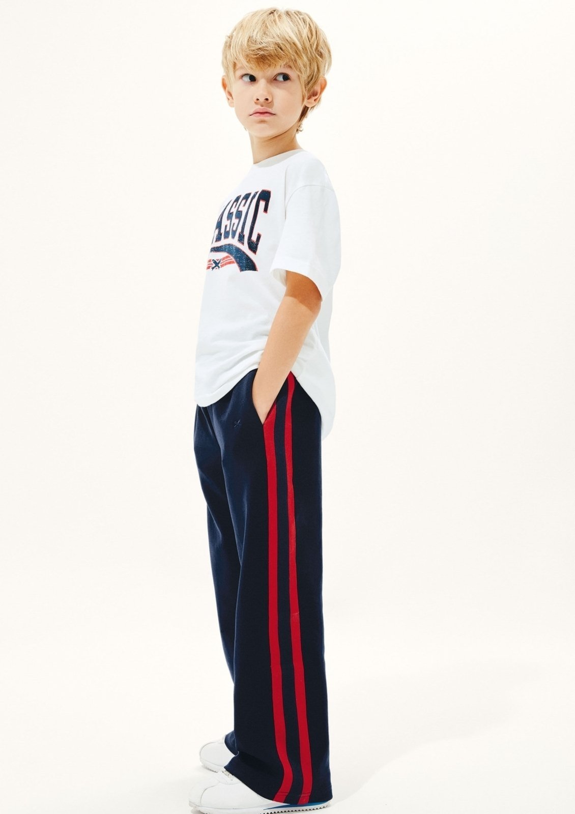Infantil - Calça Menina Wide Leg Com Faixas Laterais Hering
