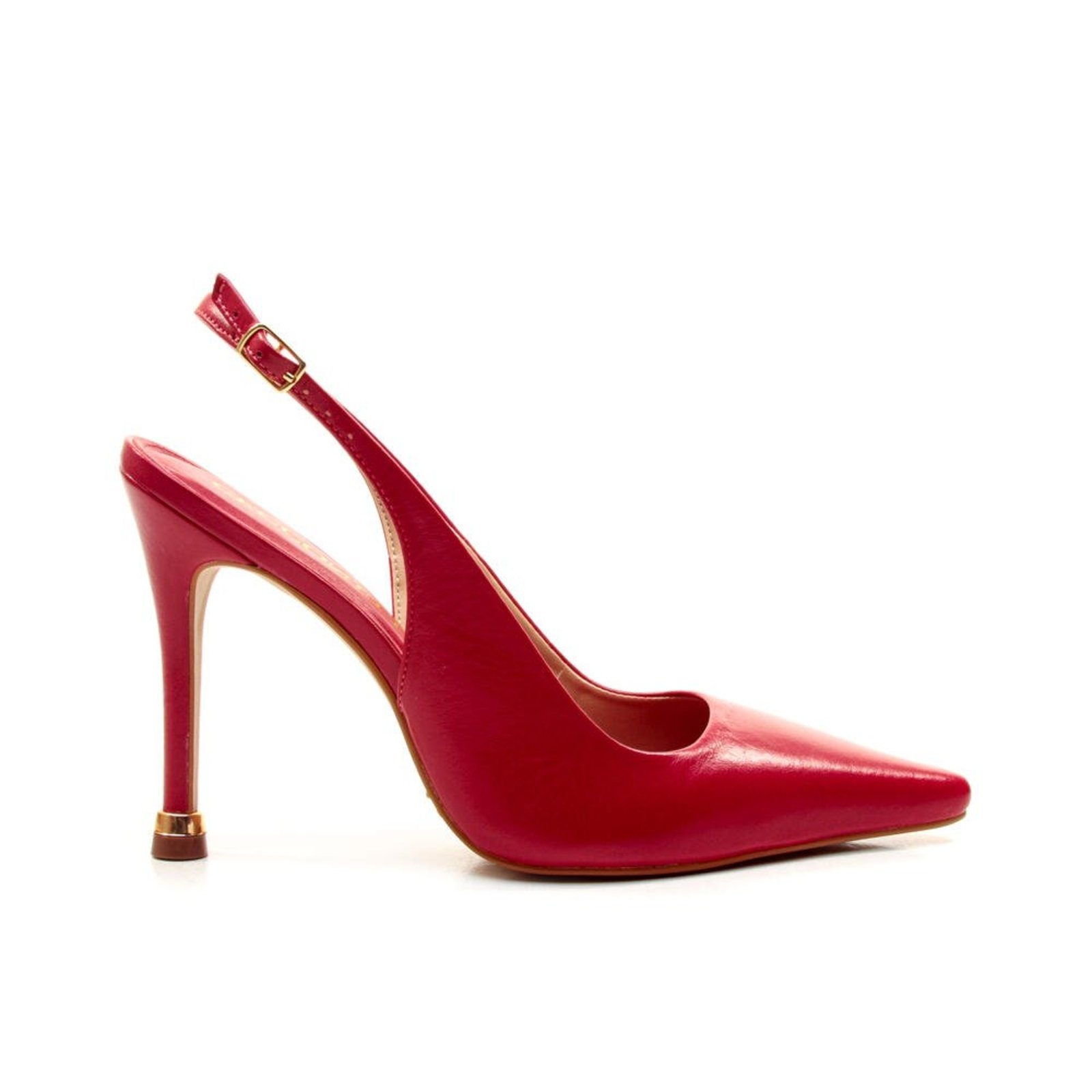 Slingback Couro Vermelho Salto Alto Cecconello 2938001-15