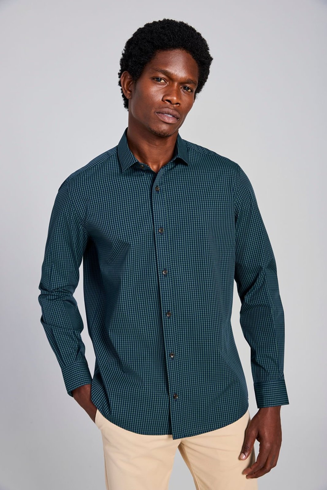 HIGHSTIL Camisa Xadrez Slim Fit - Verde