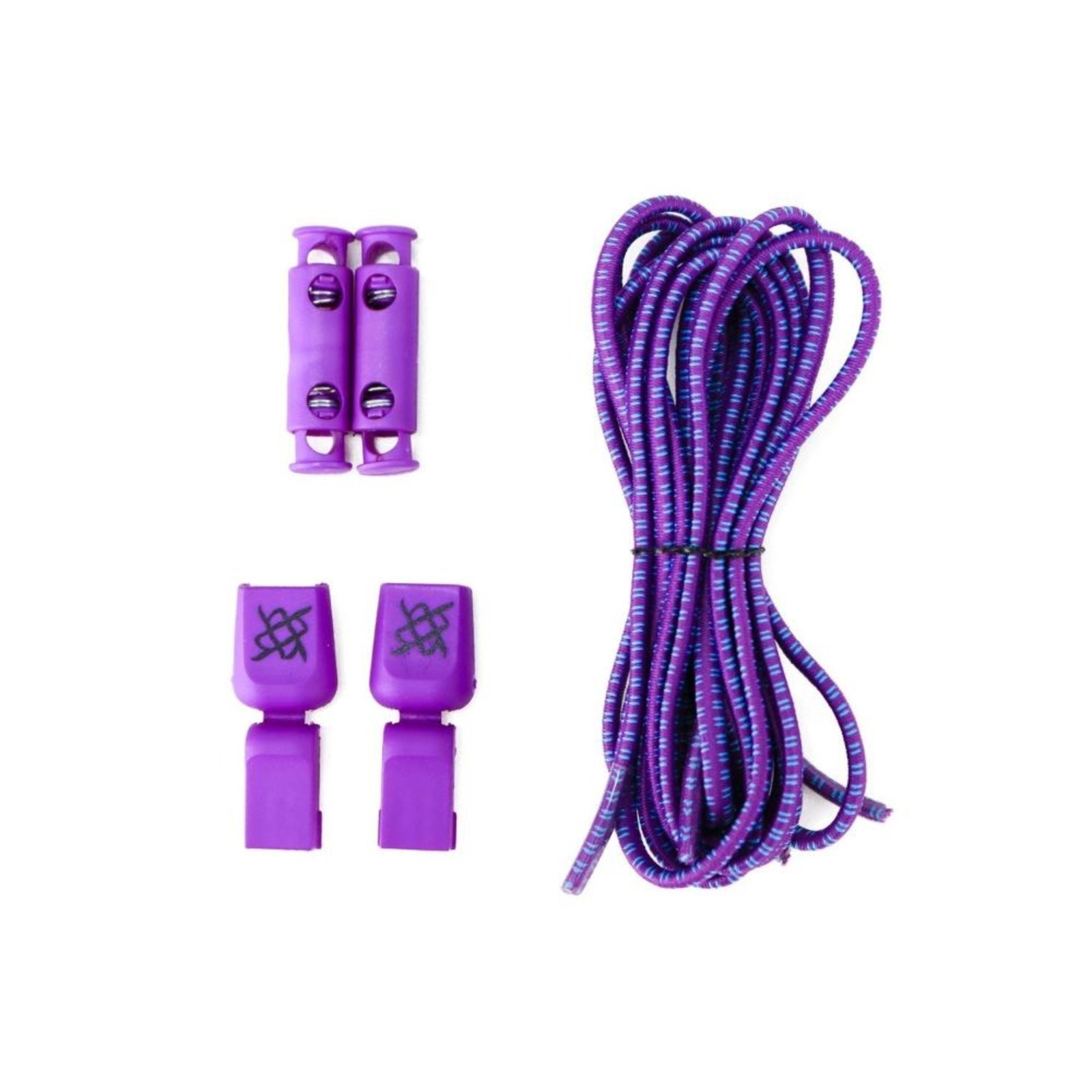 Cadarço Elástico HUPI LACES Roxo Risca Azul Roxo
