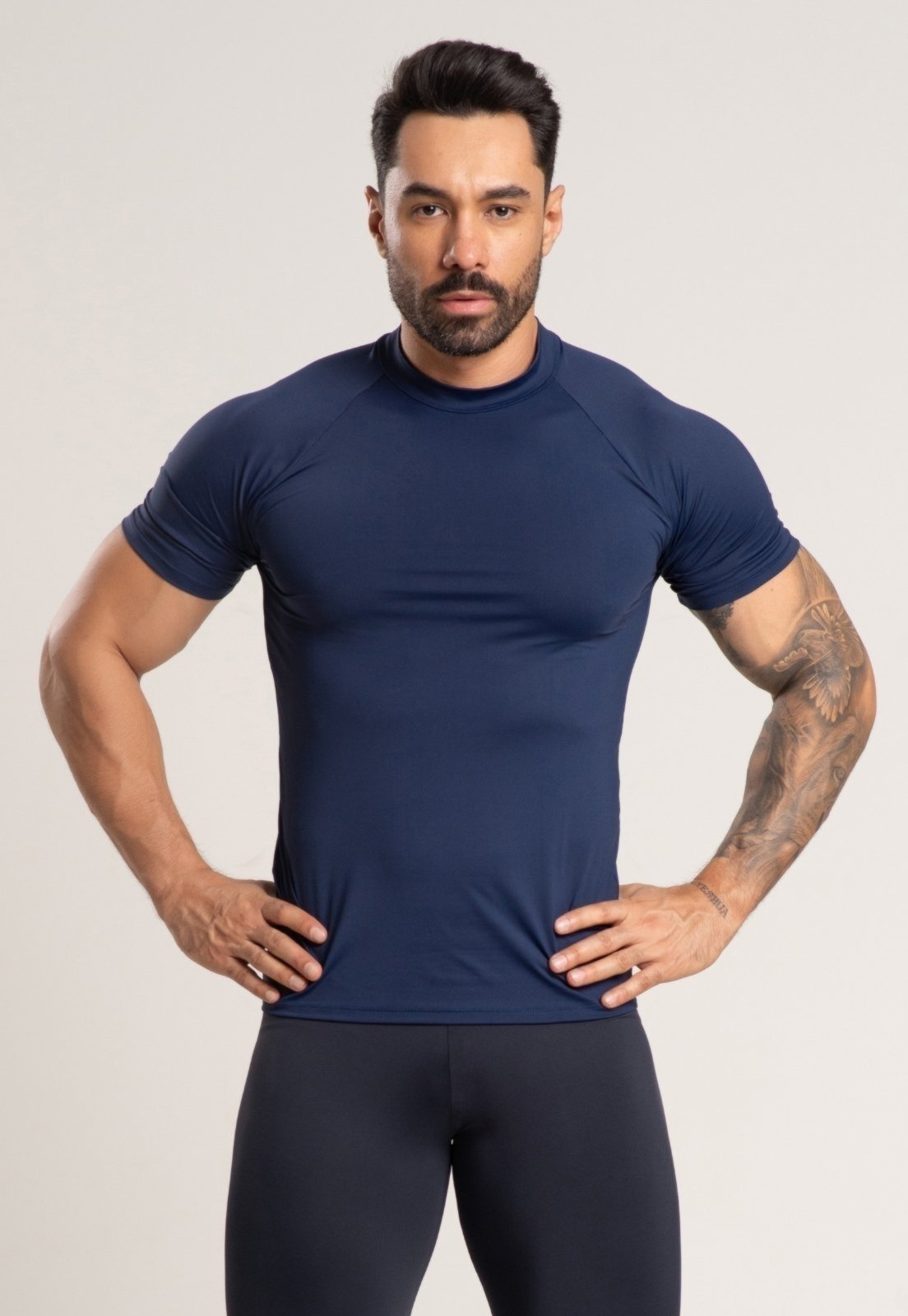 Blusa Térmica Serra e Mar Modas Segunda Pele Manga Curta Marinho